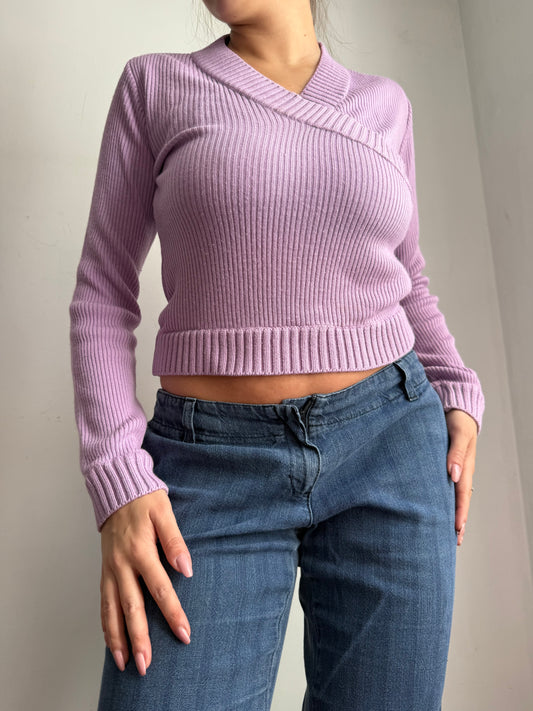 Lilac ribbed  jumper (S/M)