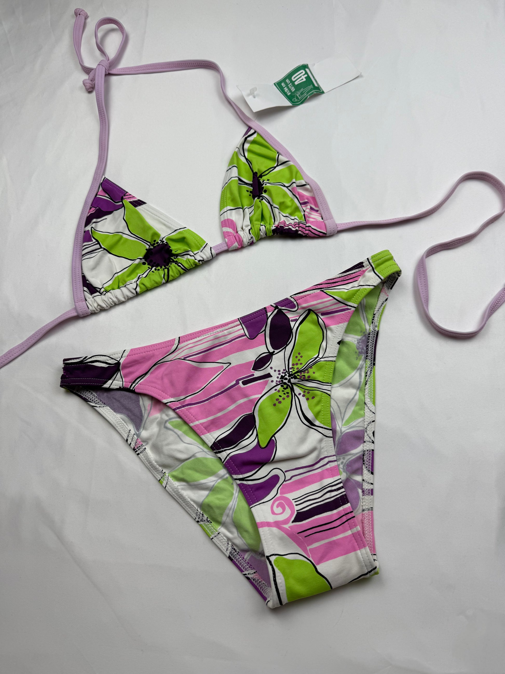 Floral multicolor brand new bikini set (M)