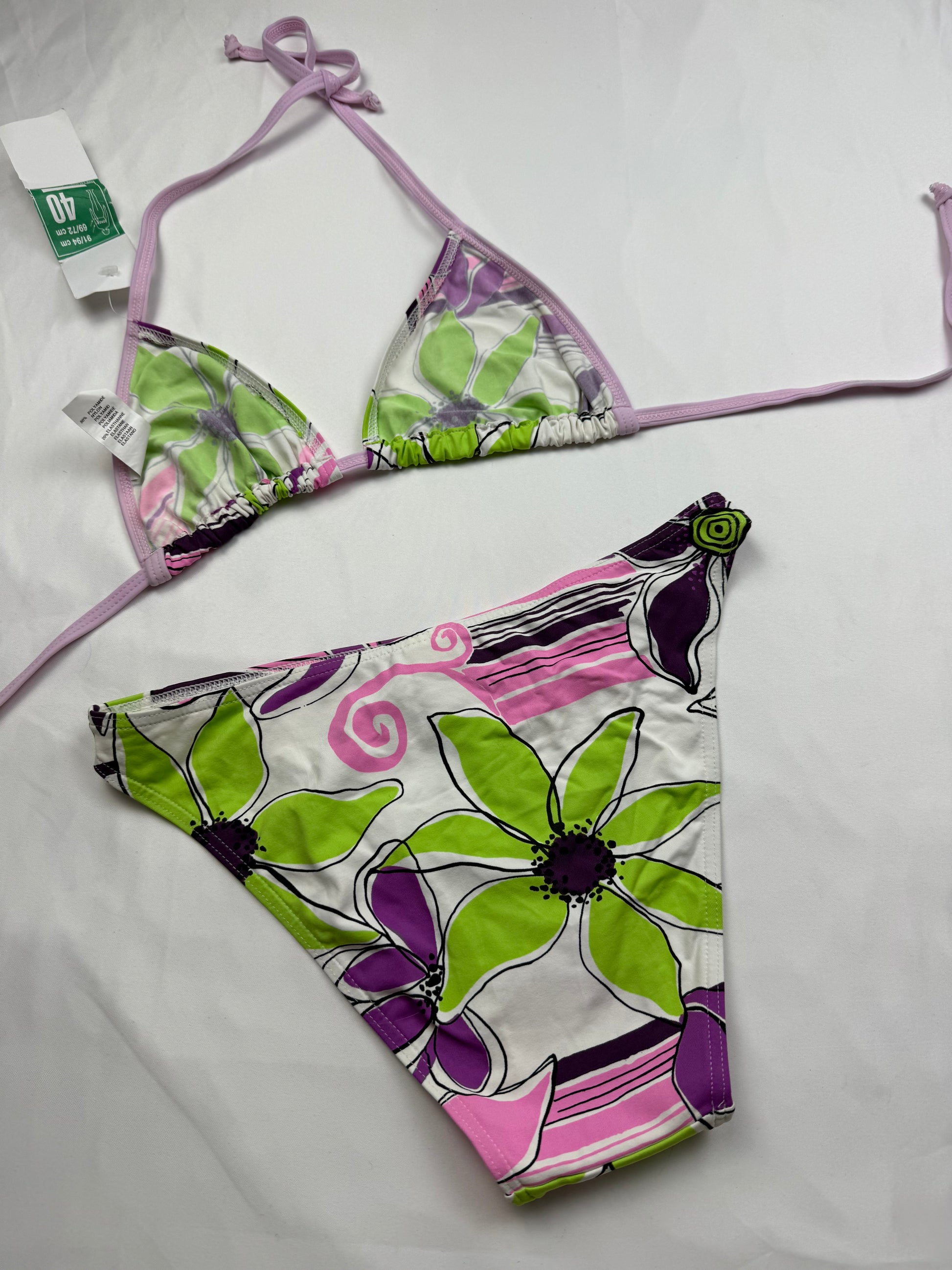 Floral multicolor brand new bikini set (M)