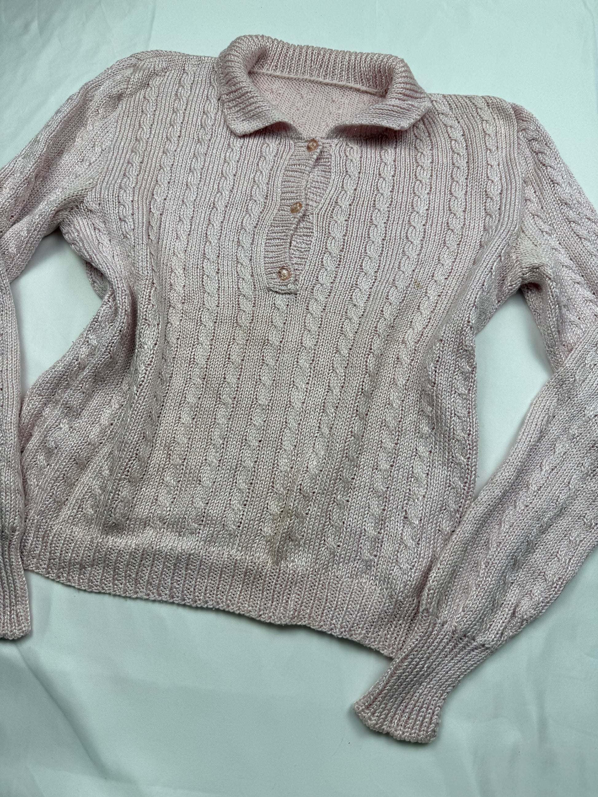 Baby pink polo neck jumper (S/M)