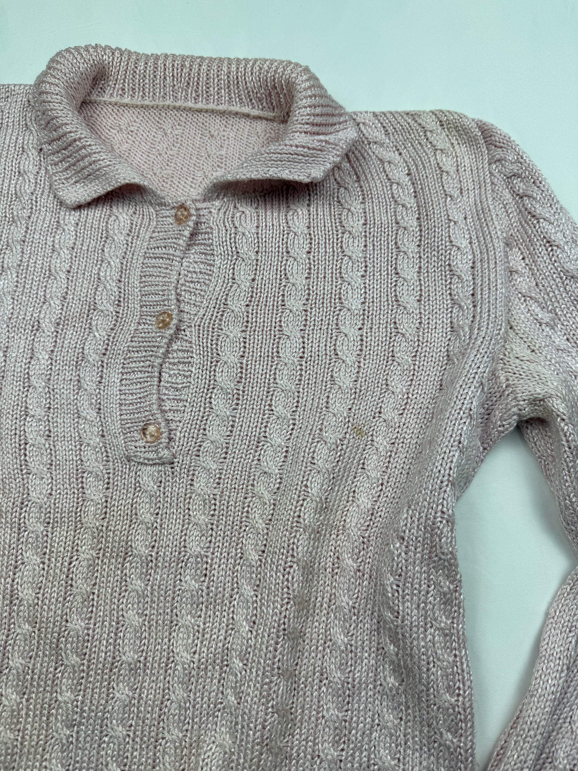 Baby pink polo neck jumper (S/M)