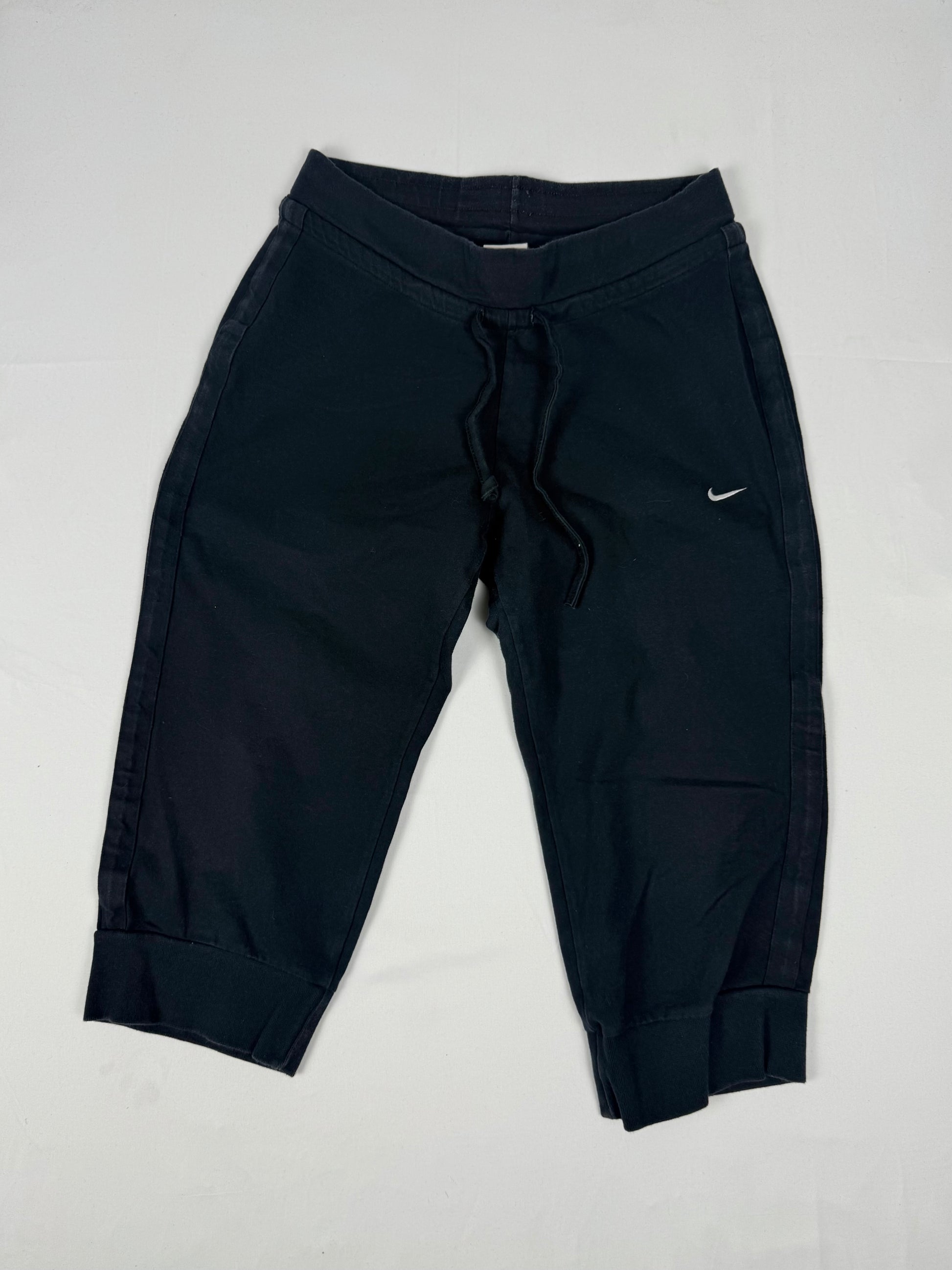 Black cotton low rise joggers capri pants (M)