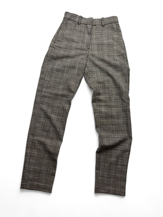 Beige check print office pants (S)