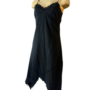Black 100% coton asymmetric maxi dress (S)