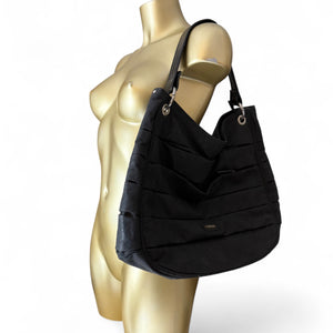 Black uni besace shoulder bag (36x34cm)