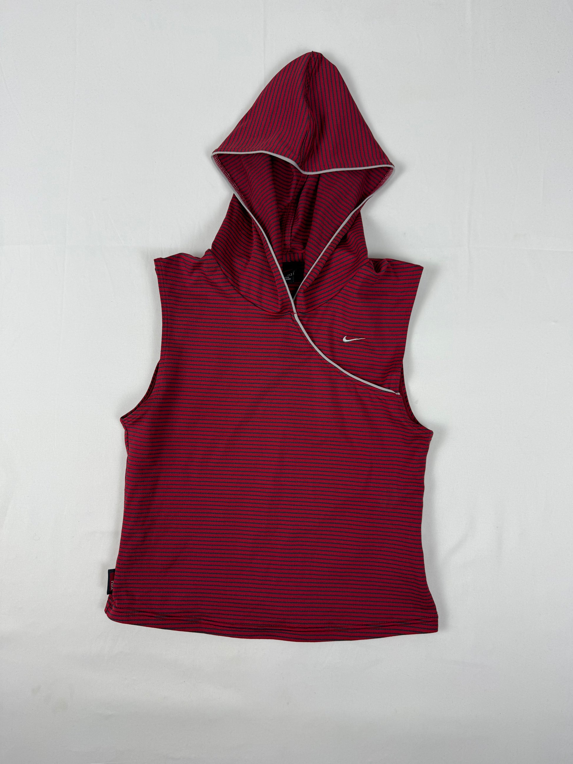 Red striped hooded top (S/M)