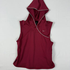Red striped hooded top (S/M)