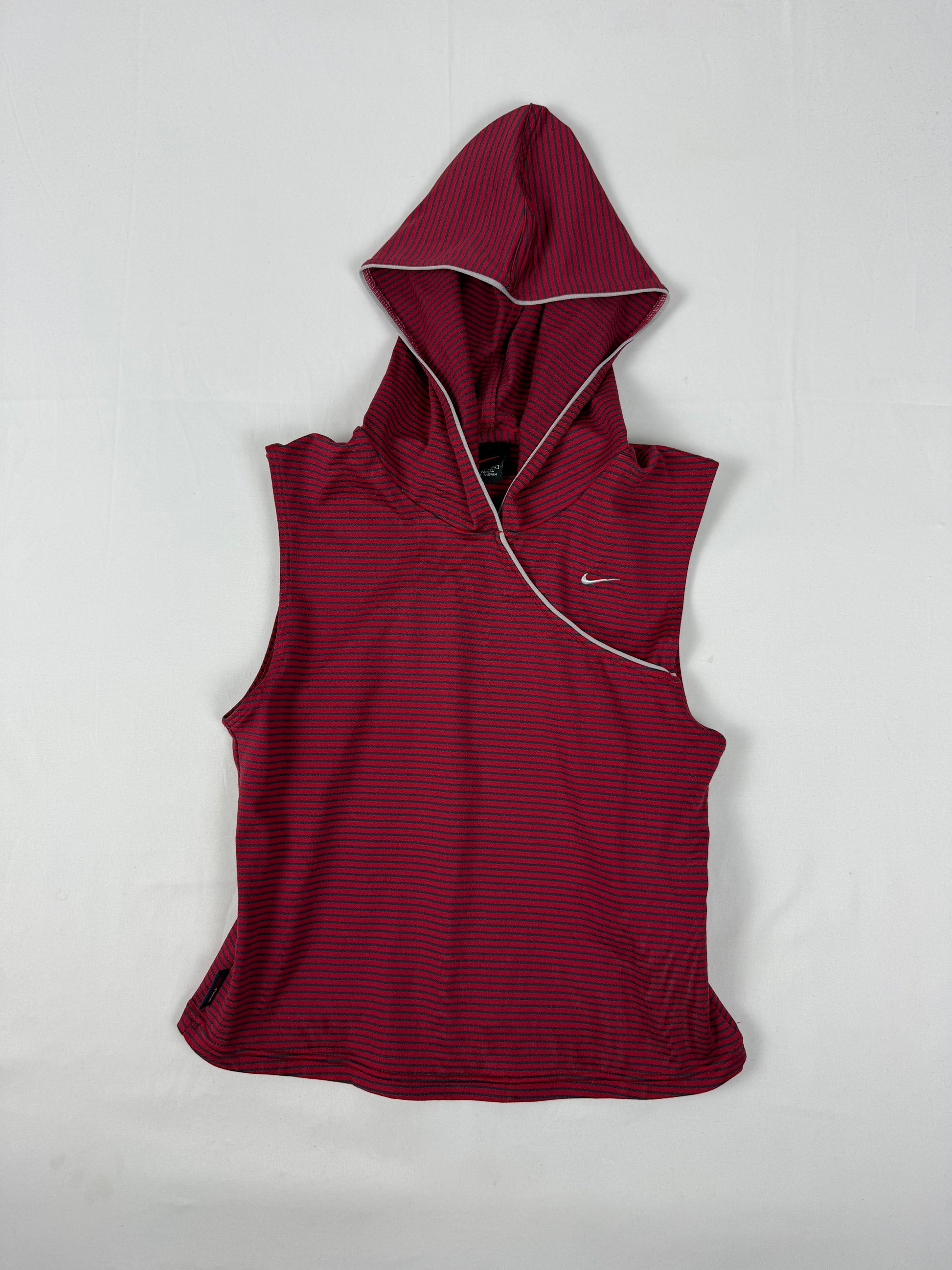 Red striped hooded top (S/M)