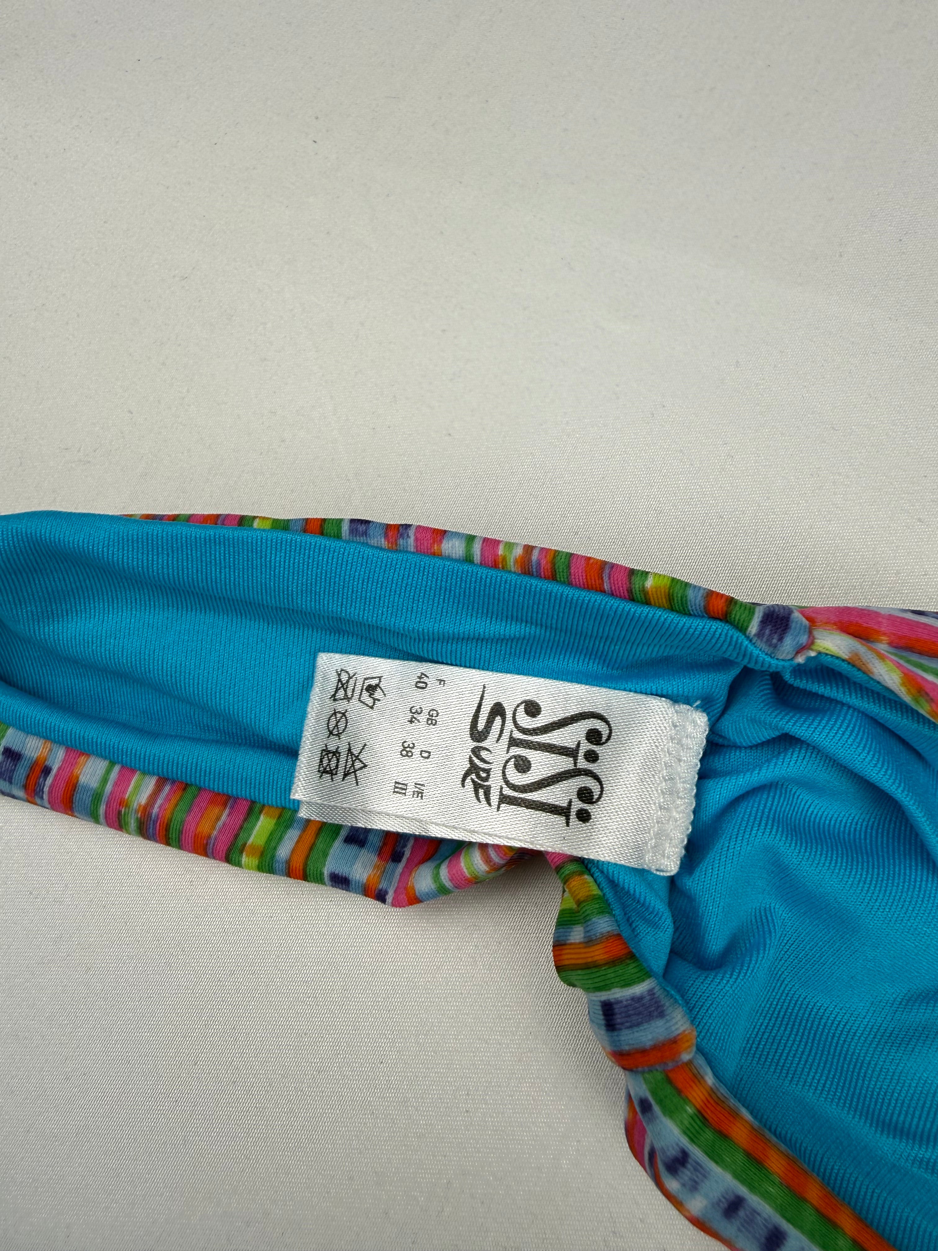Multicolor check print bikini set (L)