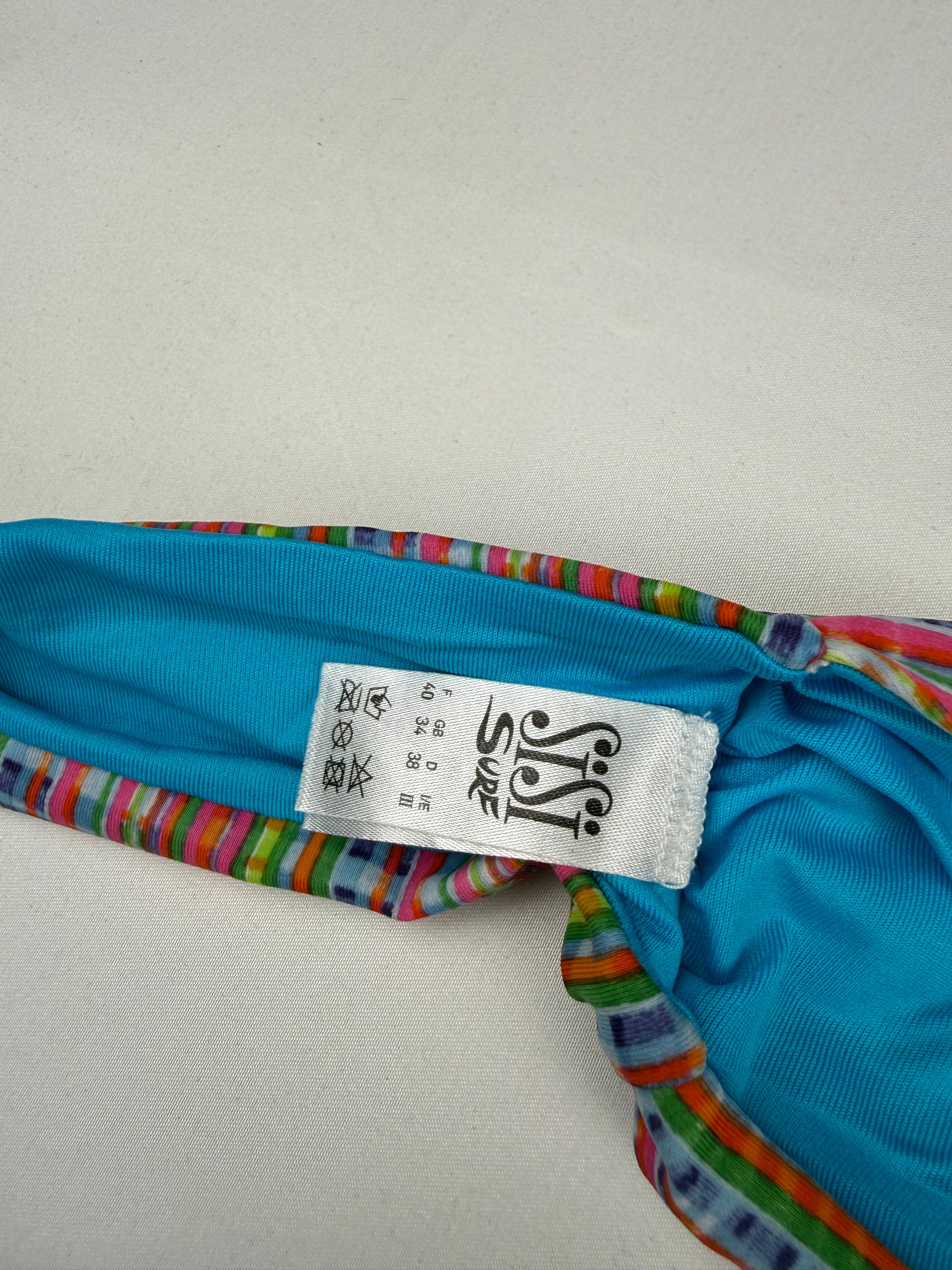 Multicolor check print bikini set (L)