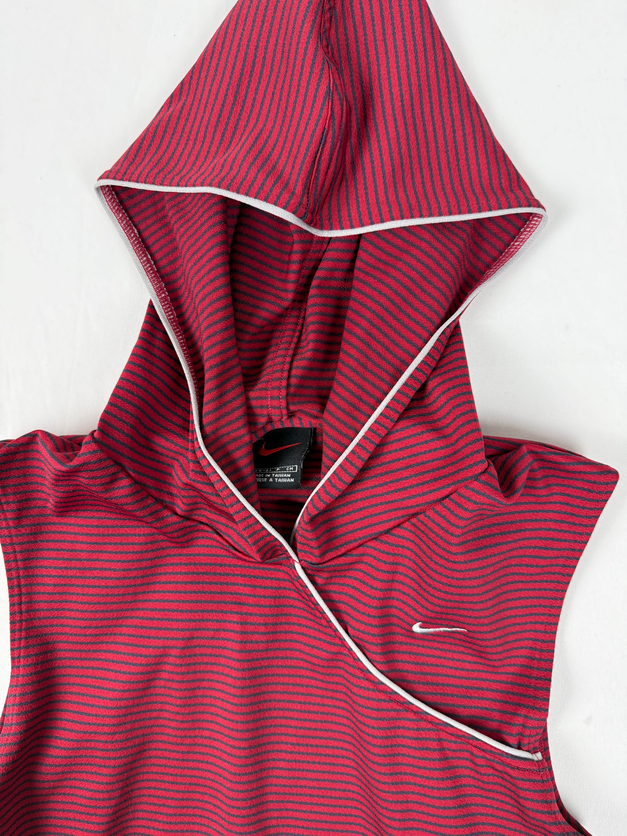 Red striped hooded top (S/M)