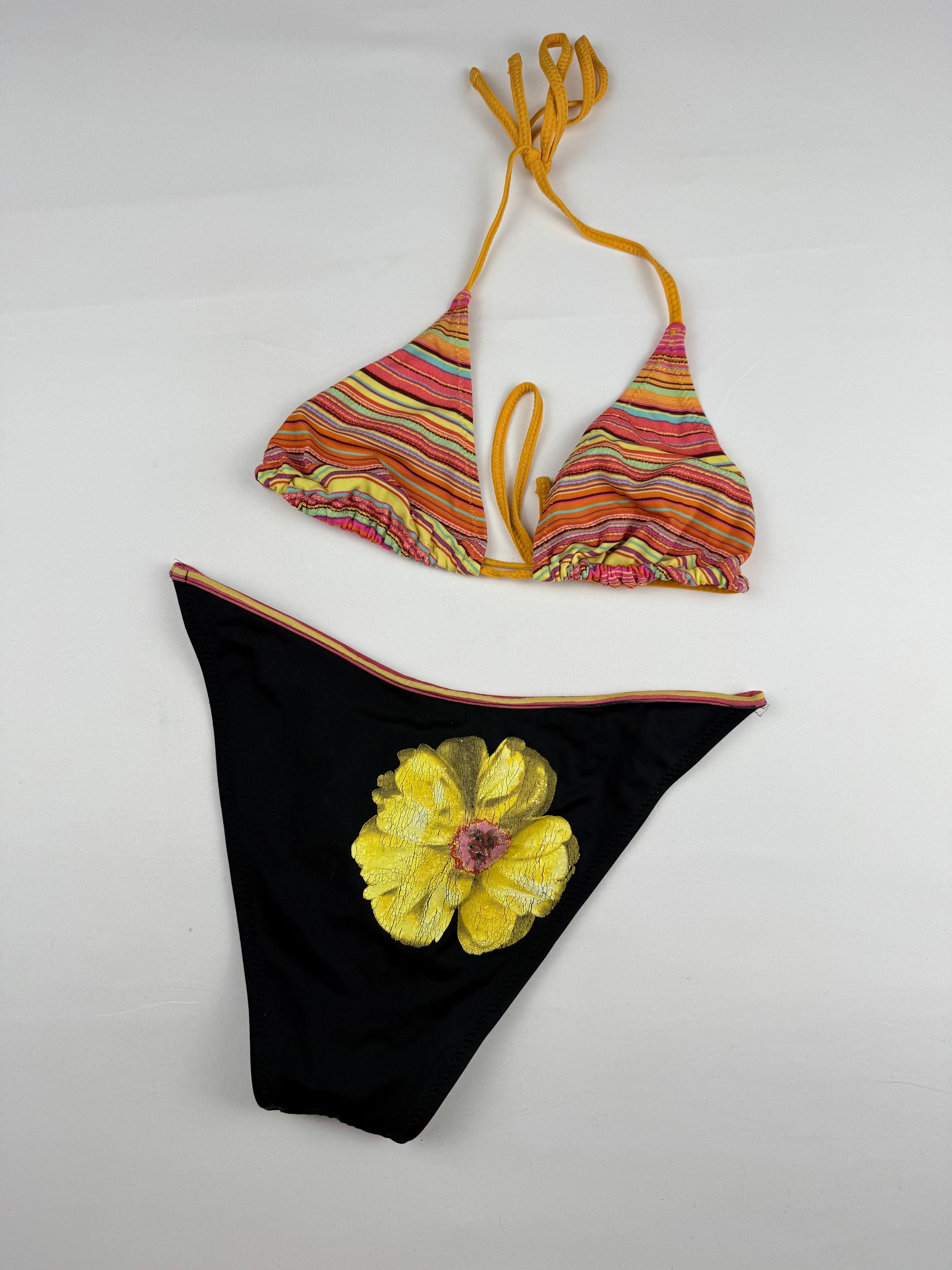 Multicolor striped bikini set (S)