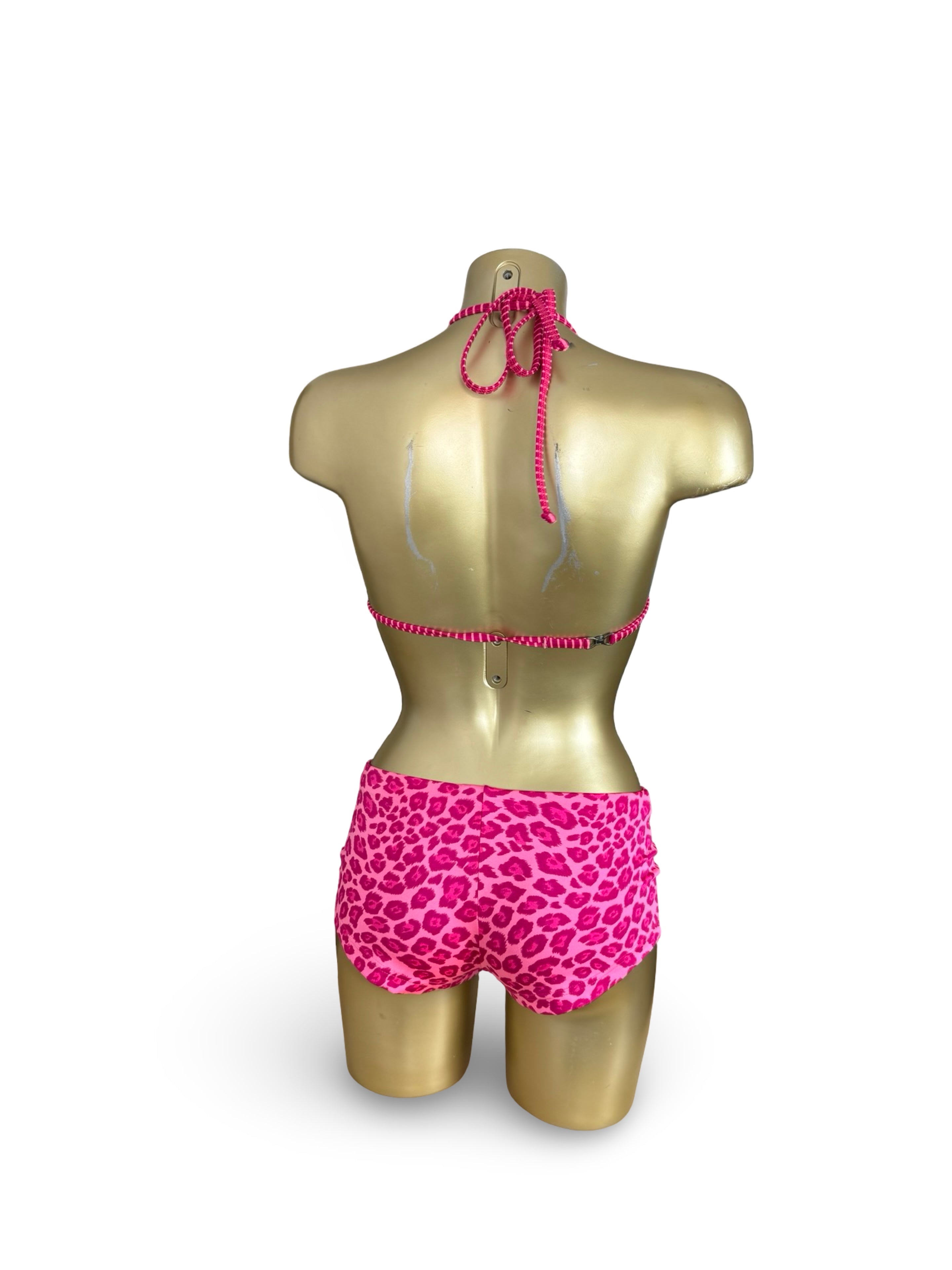 Pink animal print shorty bikini set (S/M)
