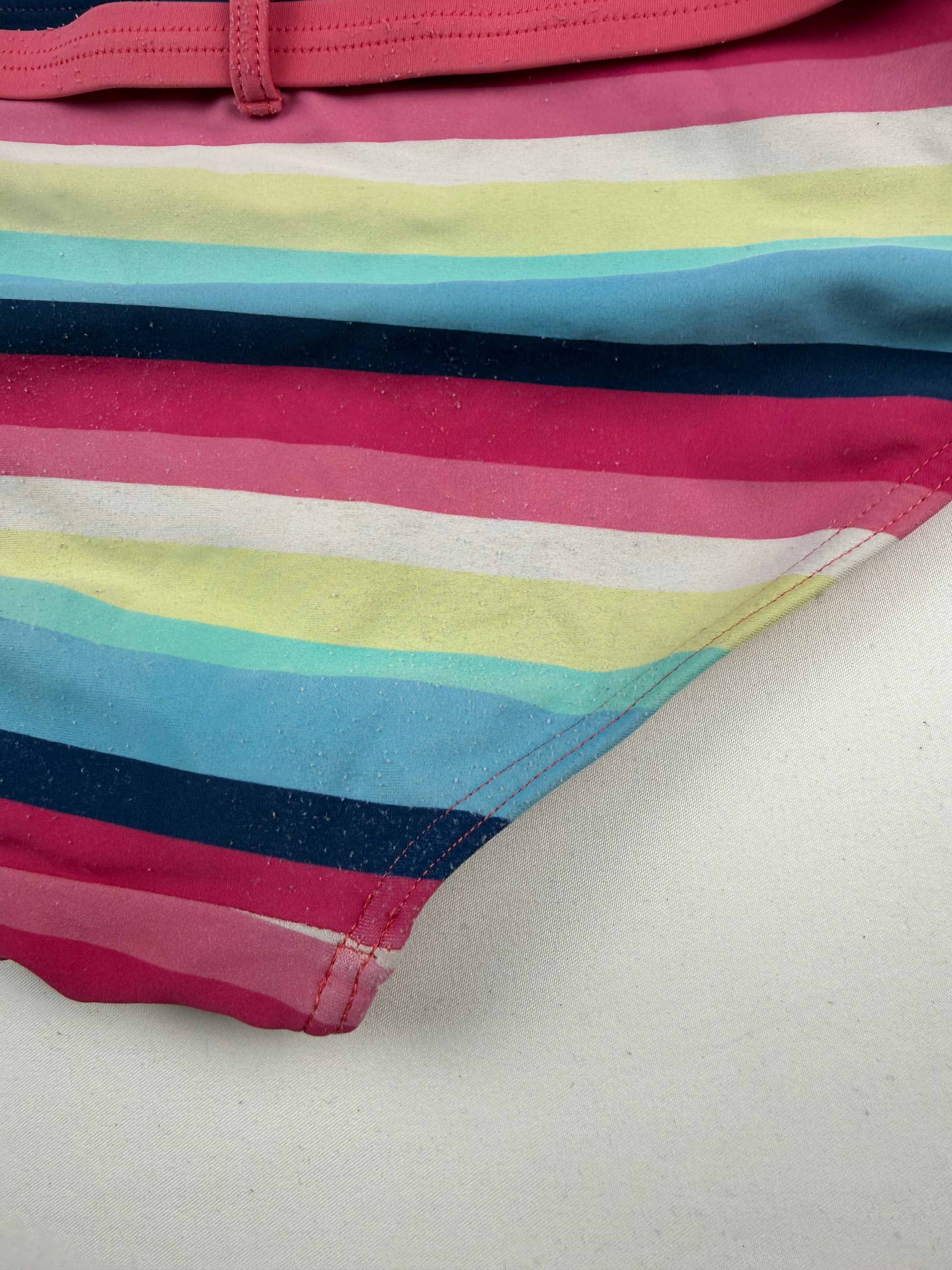 Multicolor striped low rise bikini set (S)