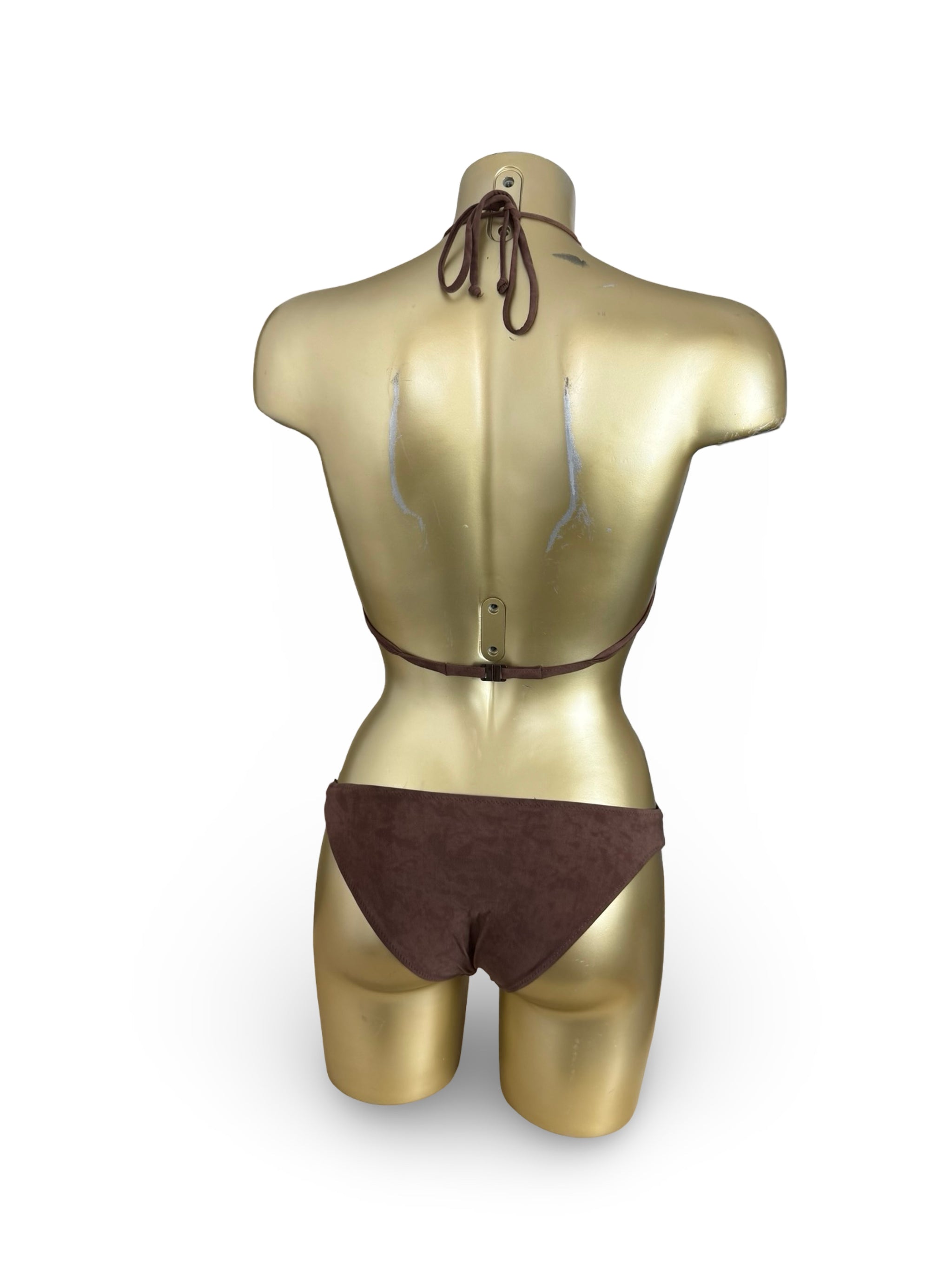 Brown suede low rise bikini set (S/M)