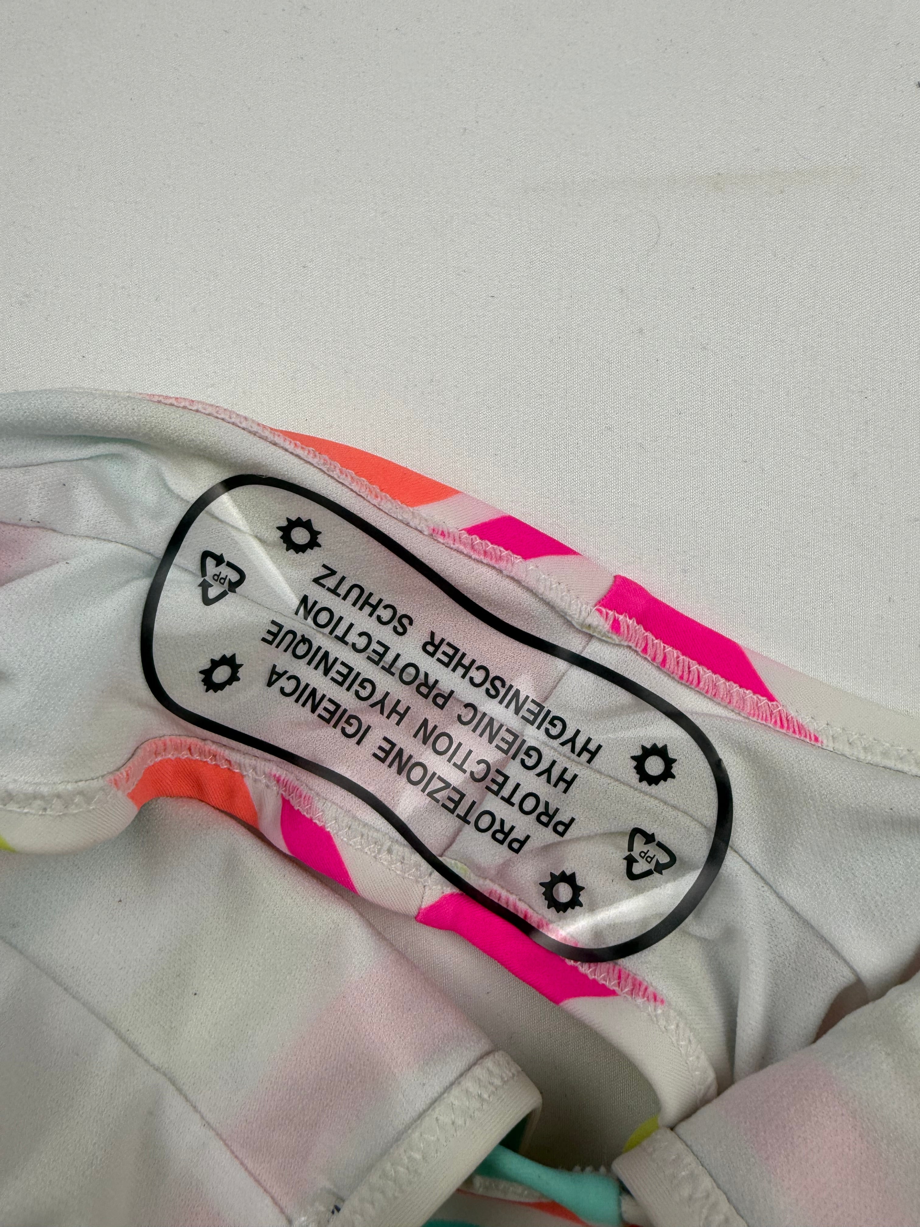 Ensemble bikini shorty à rayures multicolores (S)