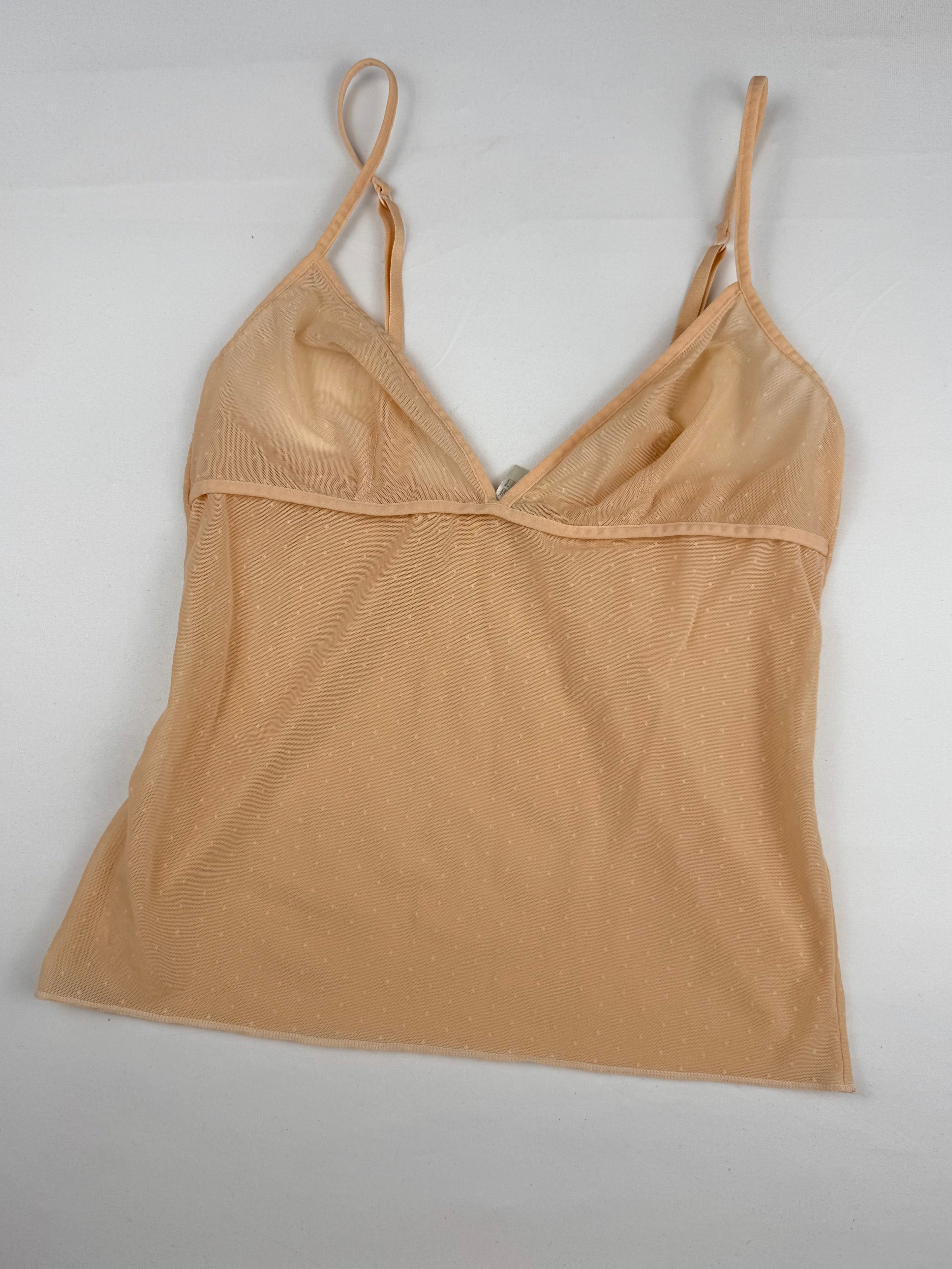 Beige mesh cami top (M)