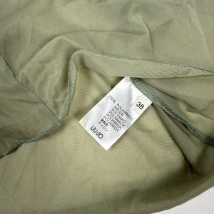 Khaki see trough babydoll mini dress (XS)