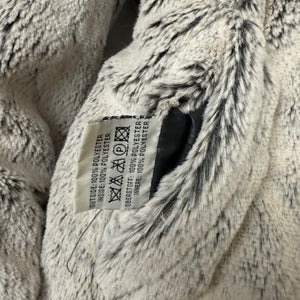 Black 2 in 1 reversible faux fur puffer jacket (S/M)