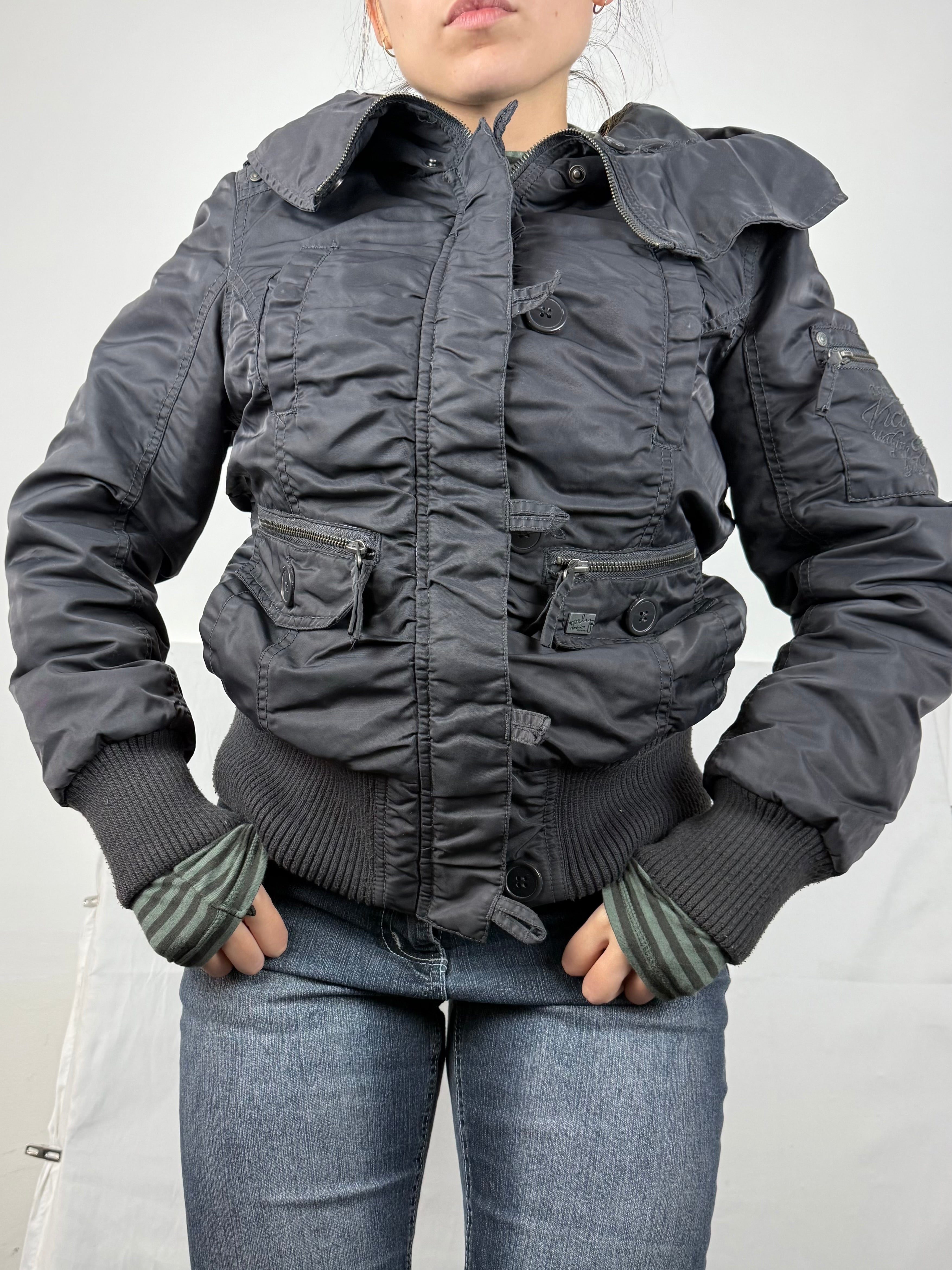 Veste ajustée 100 % coton kaki (L)
