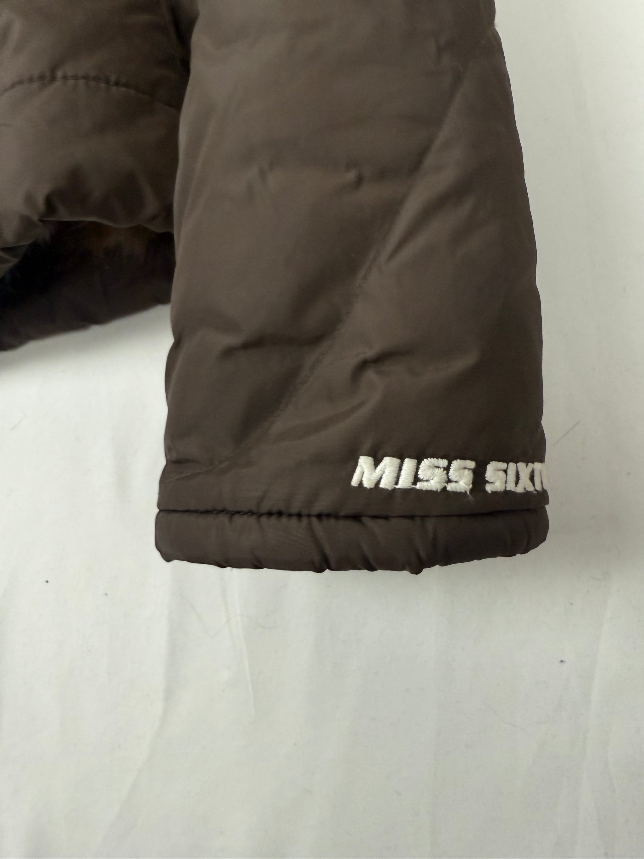 Brown inside faux fur winter puffer jacket (M)