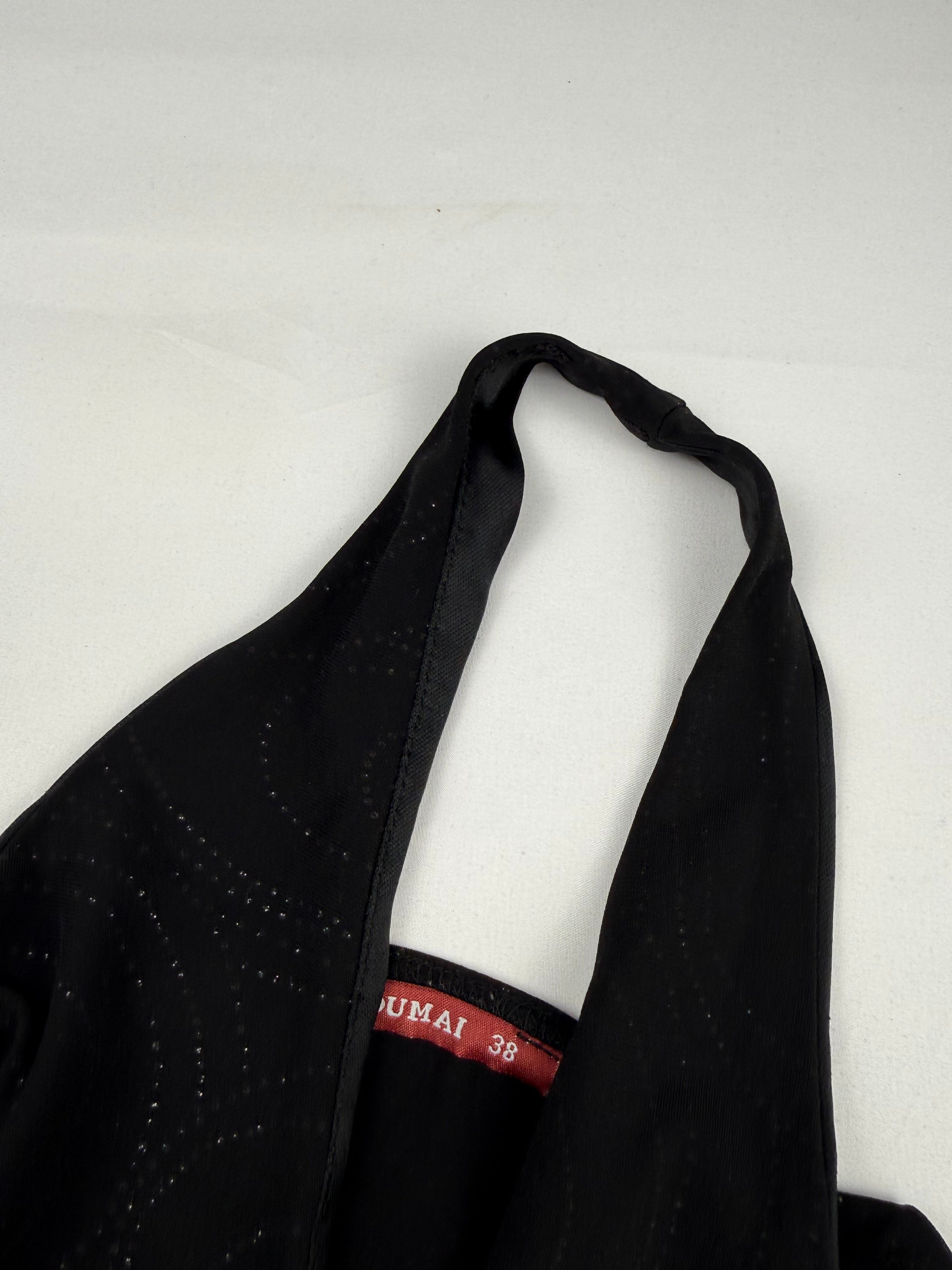 Black ruched halter top (M)
