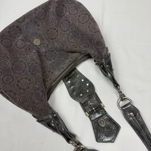 Brown buckle belt besace shoulder bag (20x35cm)