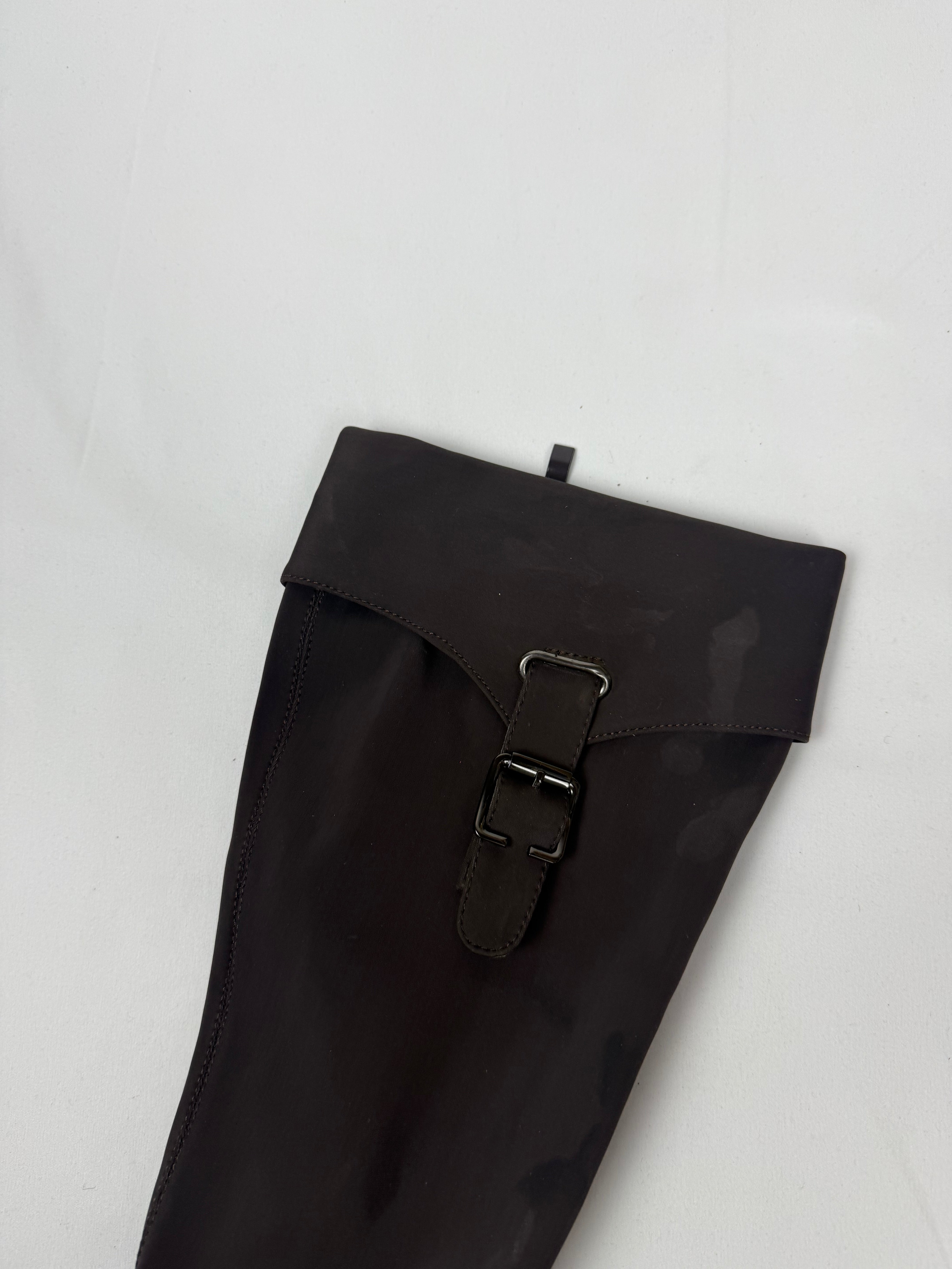 Brown buckle belt knee high boots (38)