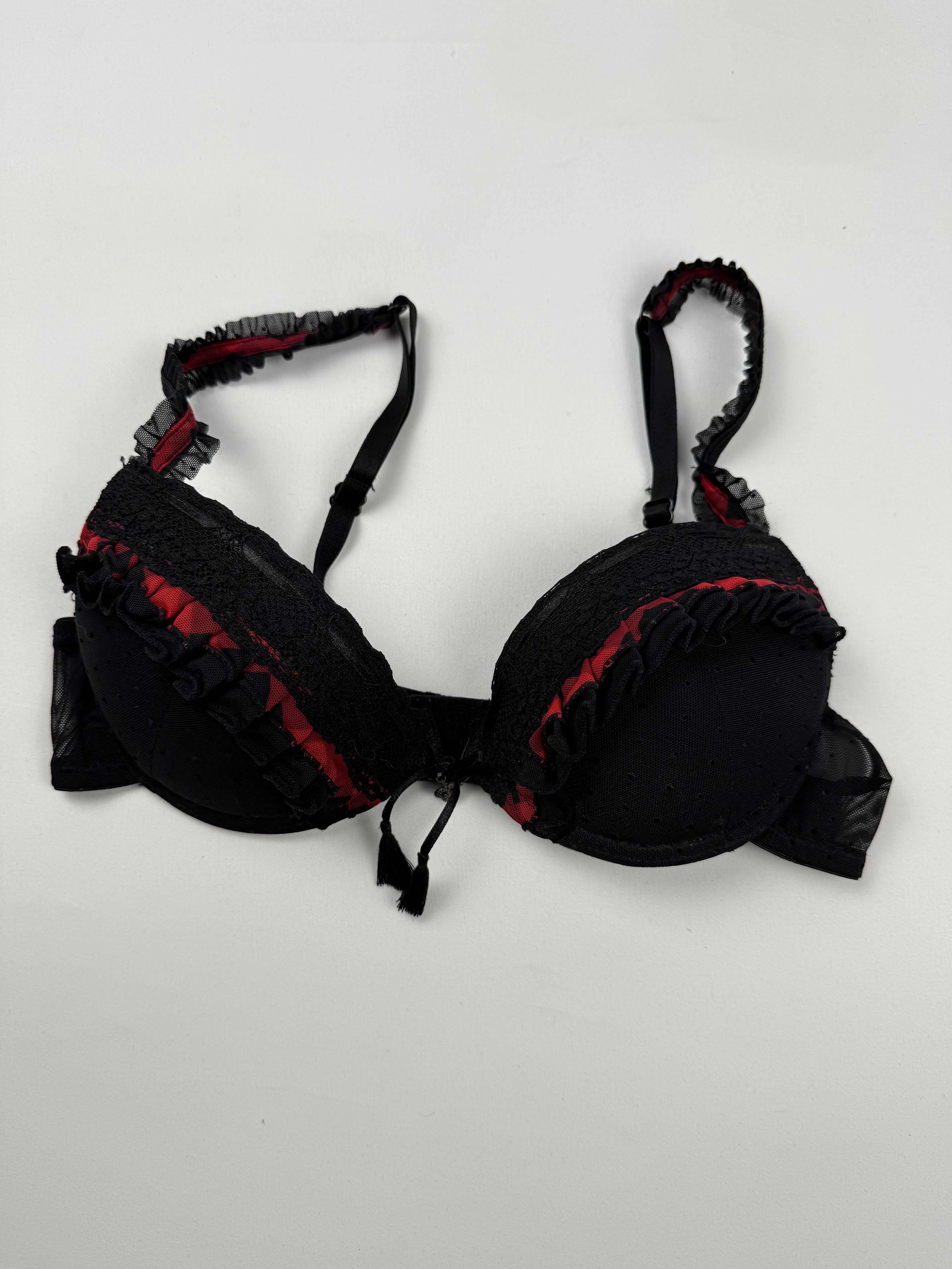 Soutien-gorge à fleurs rouge