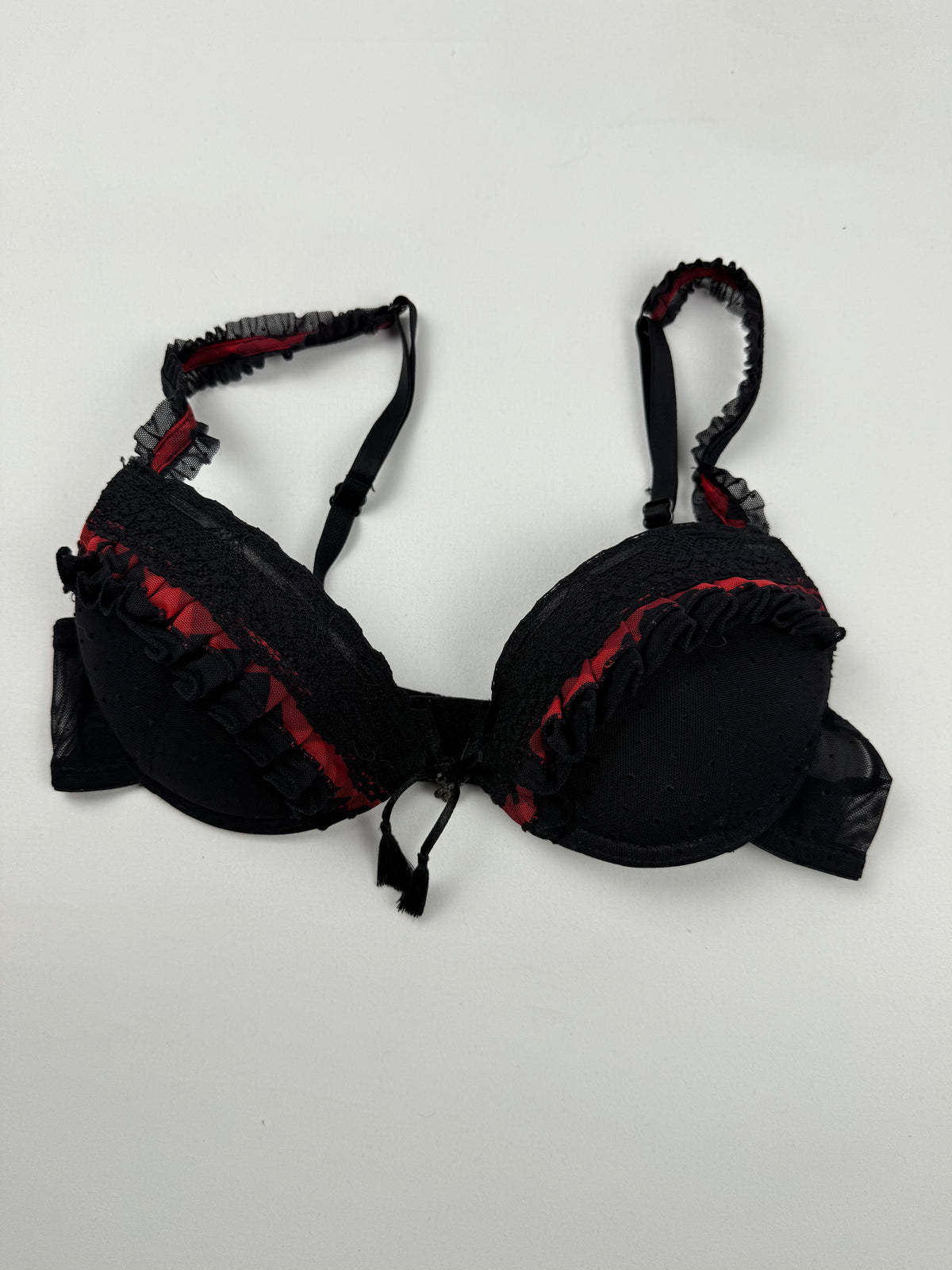 Soutien-gorge à fleurs rouge