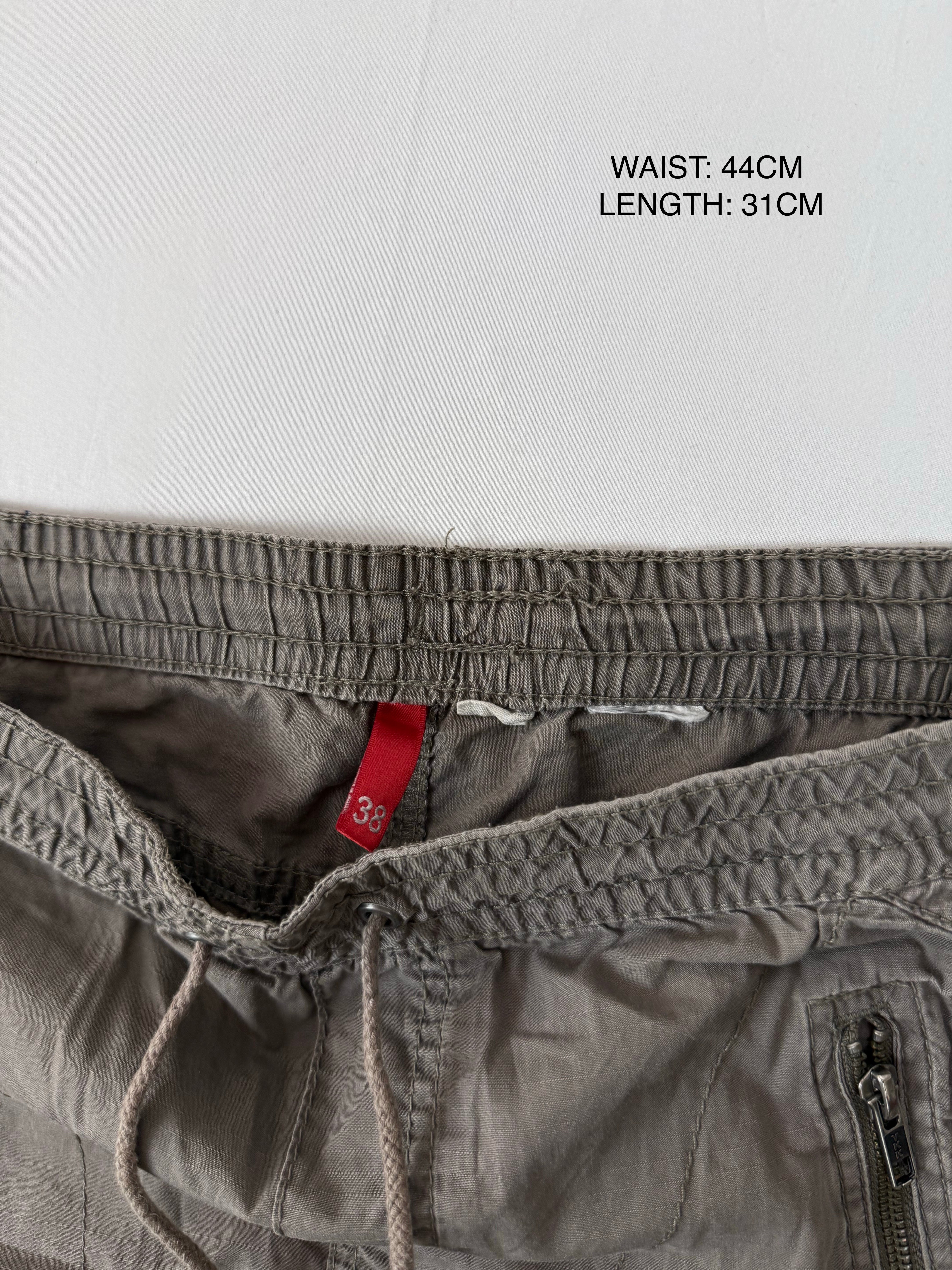 Khaki cotton utility mini skirt (M/L)