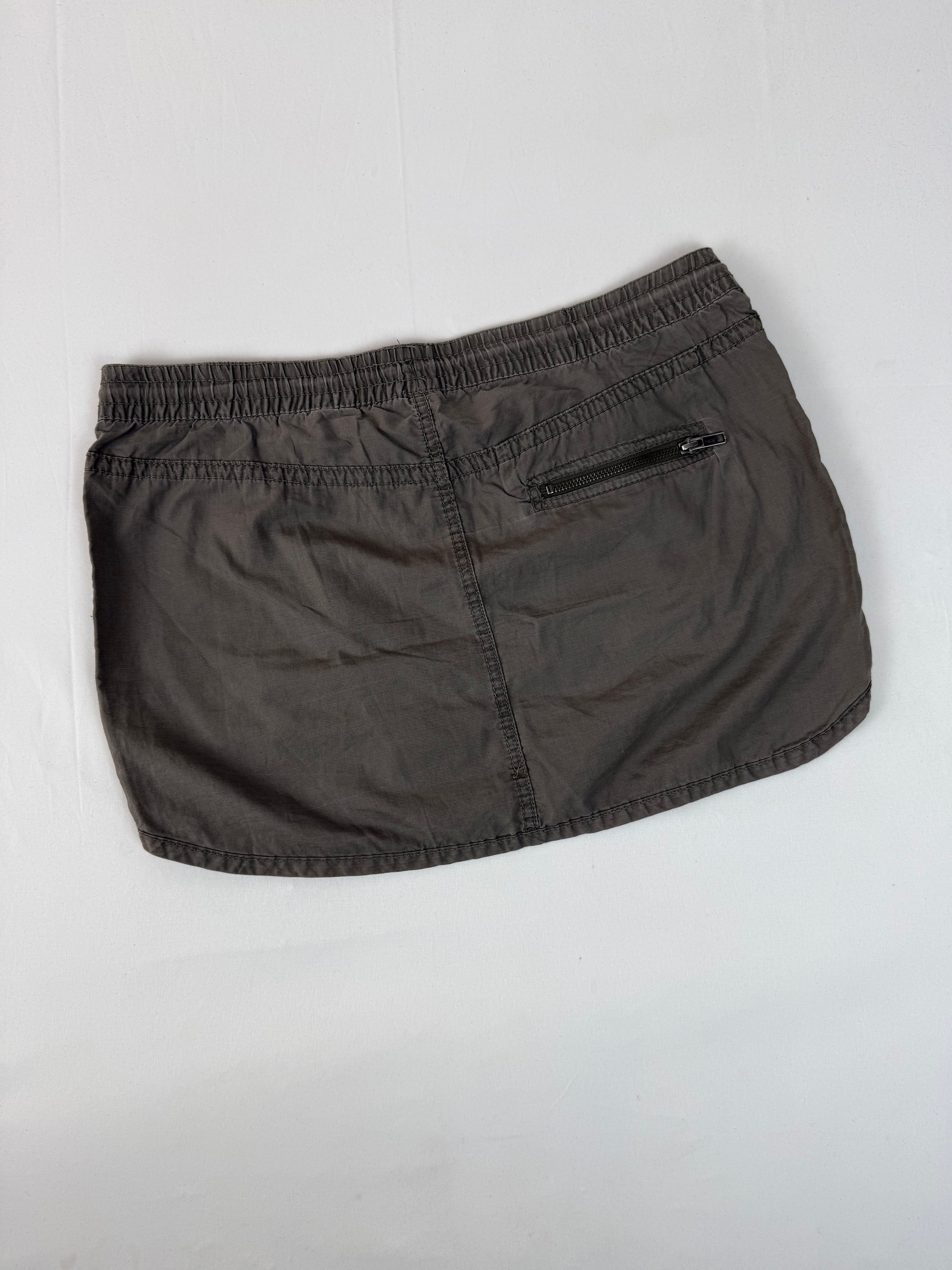 Khaki cotton utility mini skirt (M/L)