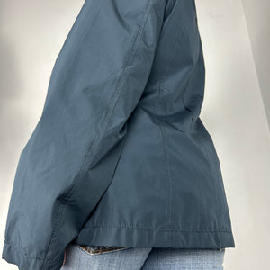 Navy blue zip up trench jacket (L)