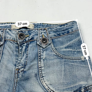 Denim blue 100% cotton low rise mini short (S)