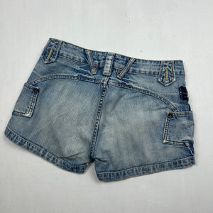 Denim blue 100% cotton low rise mini short (S)