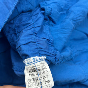 Blue 100% cotton bustier  pleated mini dress (S)