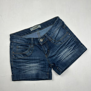 Navy denim low rise mini short (XS/S)