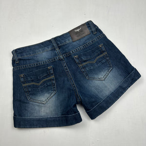Navy denim low rise mini short (XS/S)
