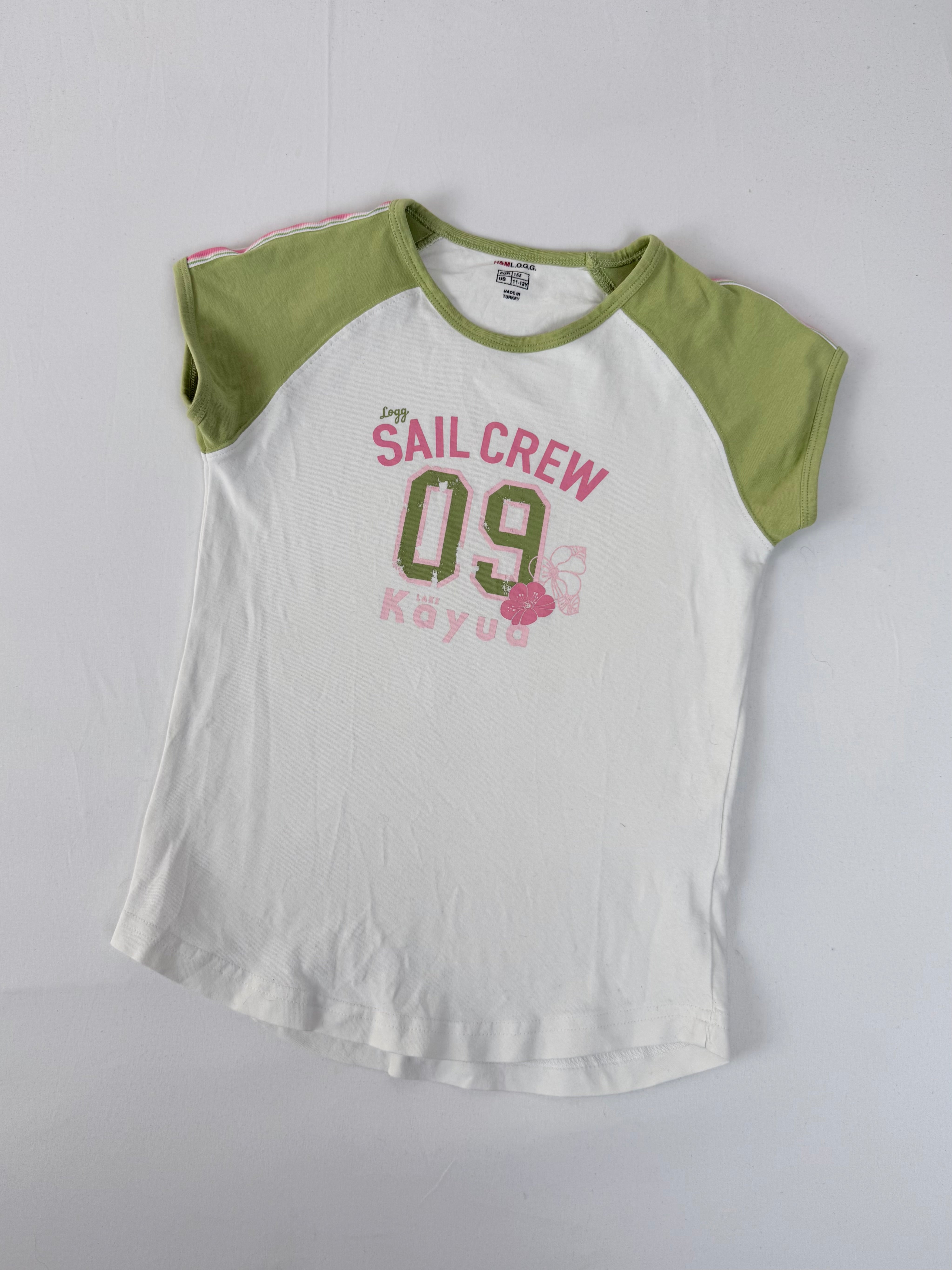 Khaki bicolor 100% cotton tee (XS)