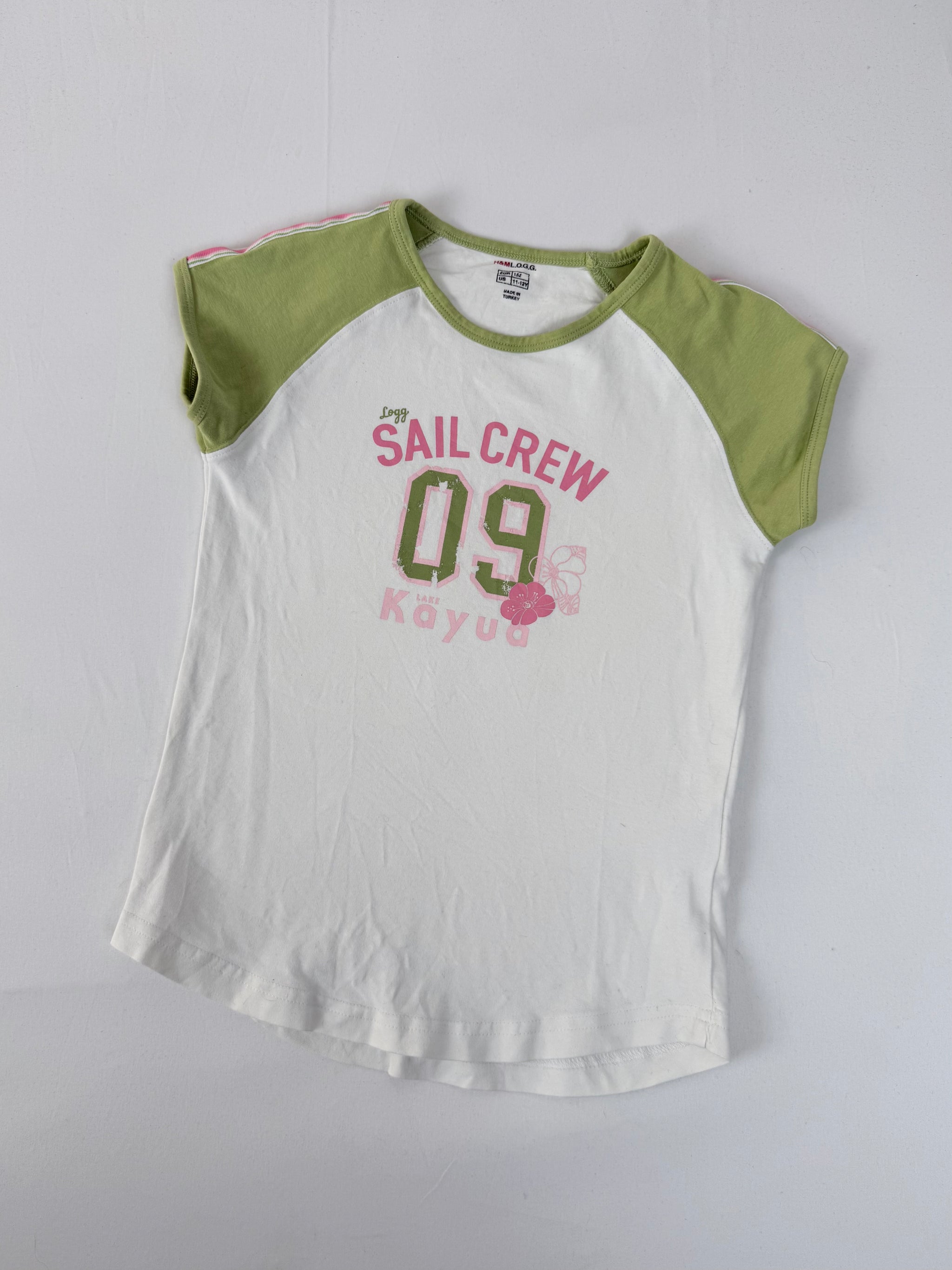 Khaki bicolor 100% cotton tee (XS)