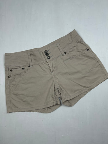 Beige 100% cotton low rise mini short (L)