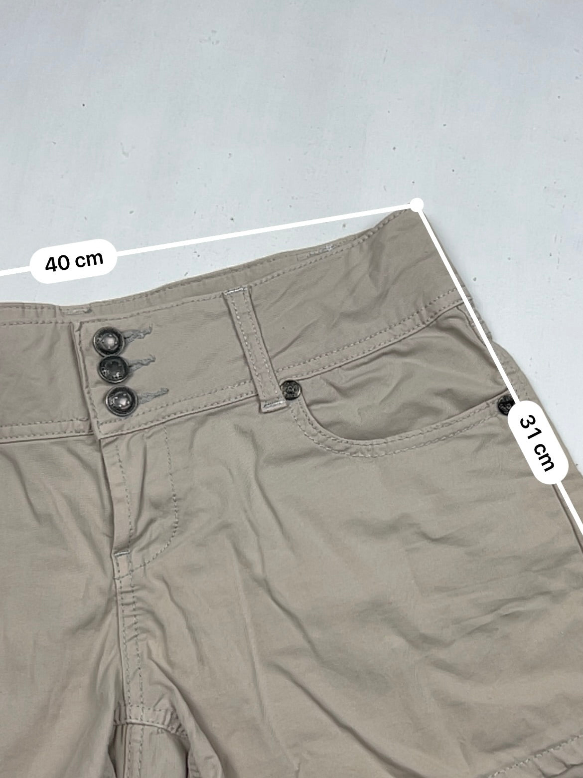 Beige 100% cotton low rise mini short (L)