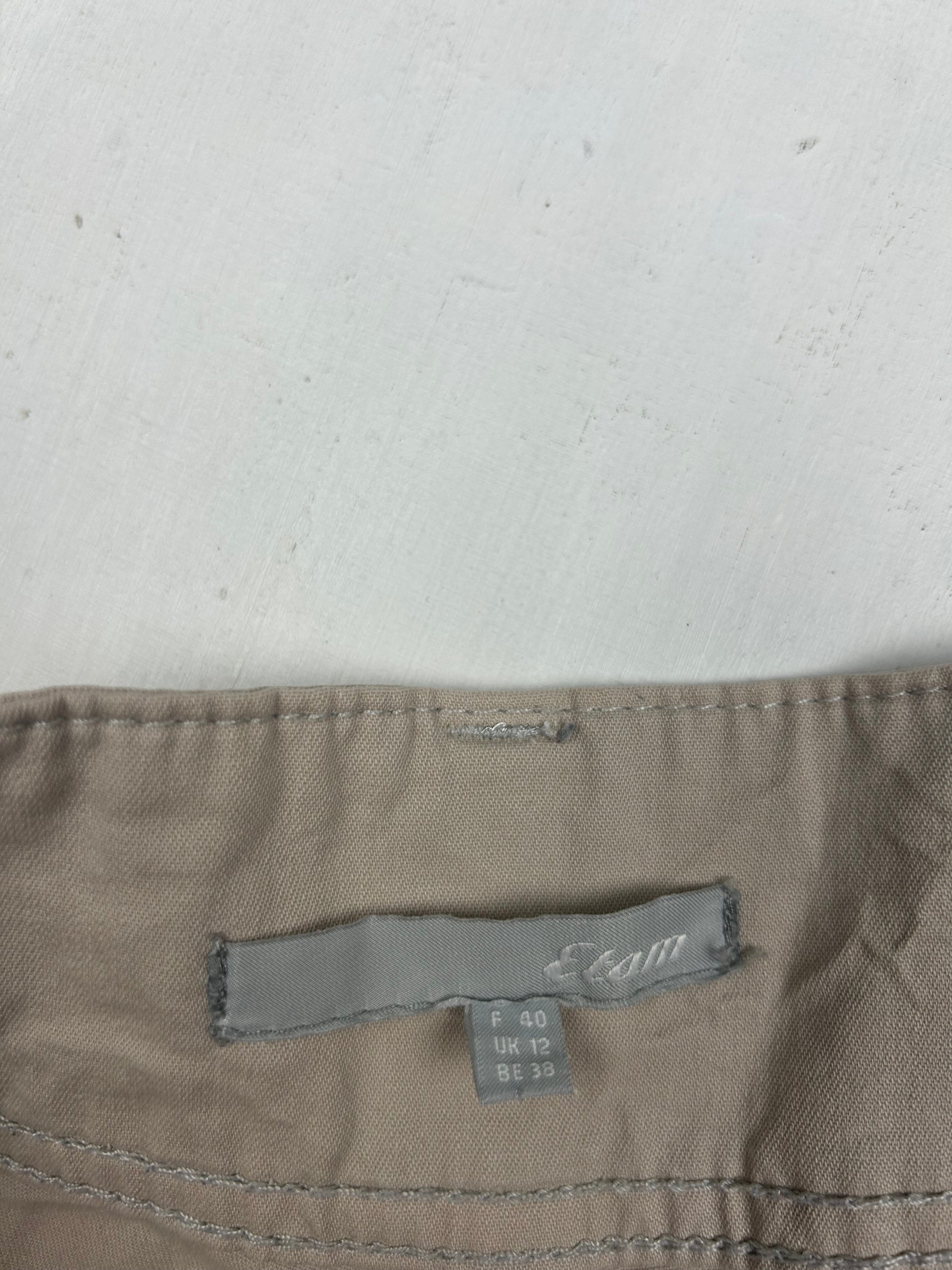 Beige 100% cotton low rise mini short (L)