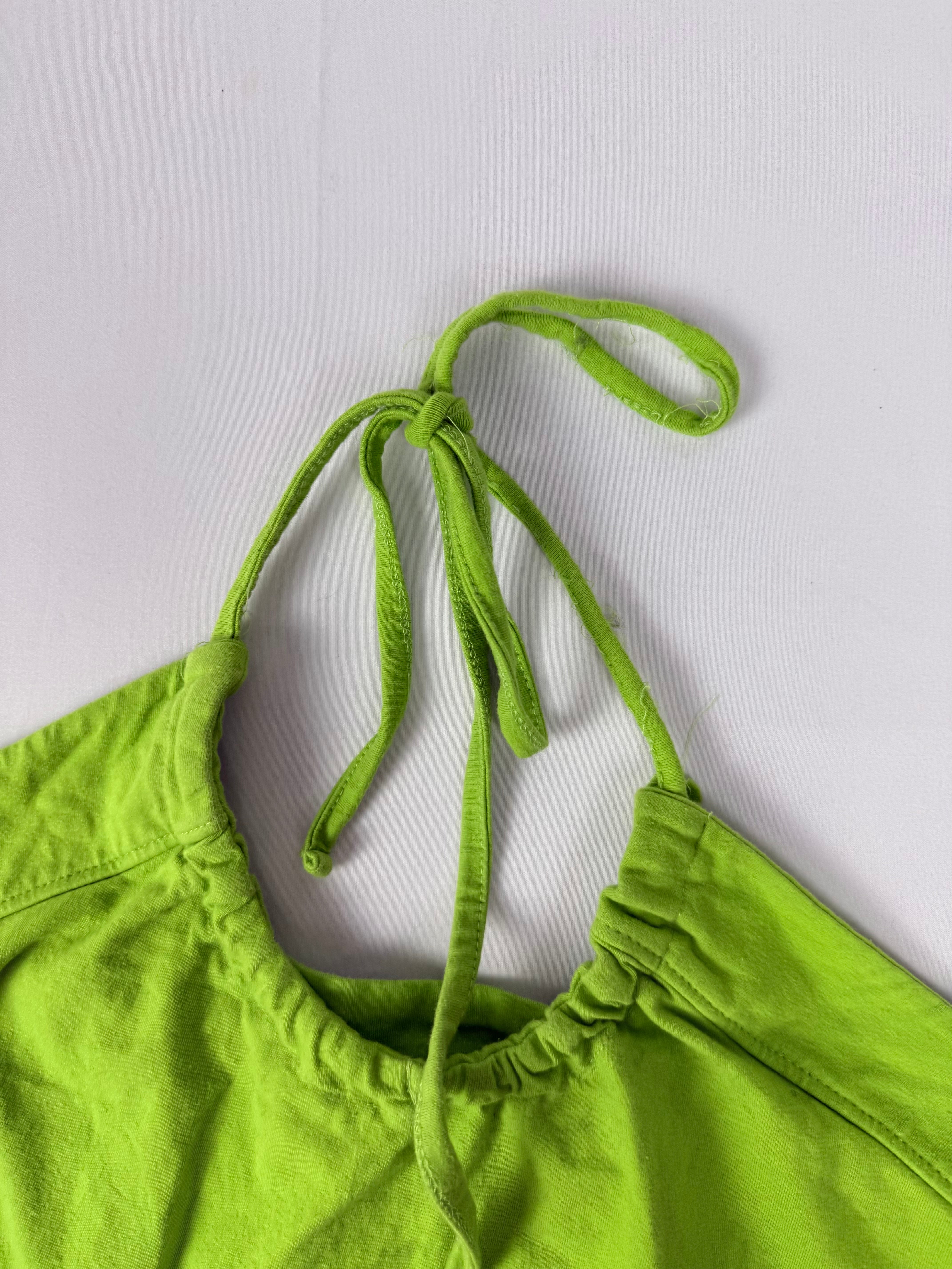 Green backless tie up mini dress (M)