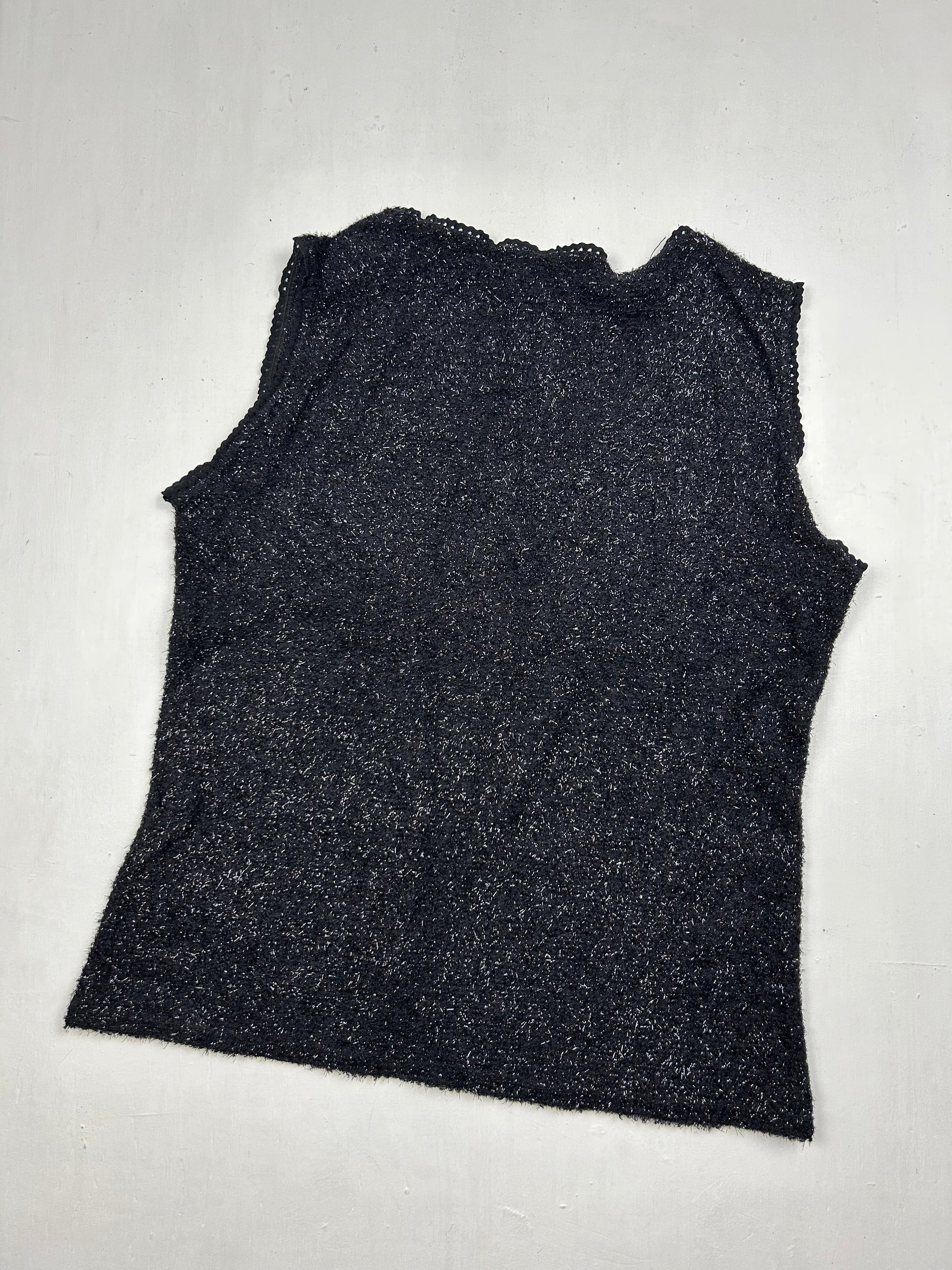 Black glitters knitted tank top (S/M)