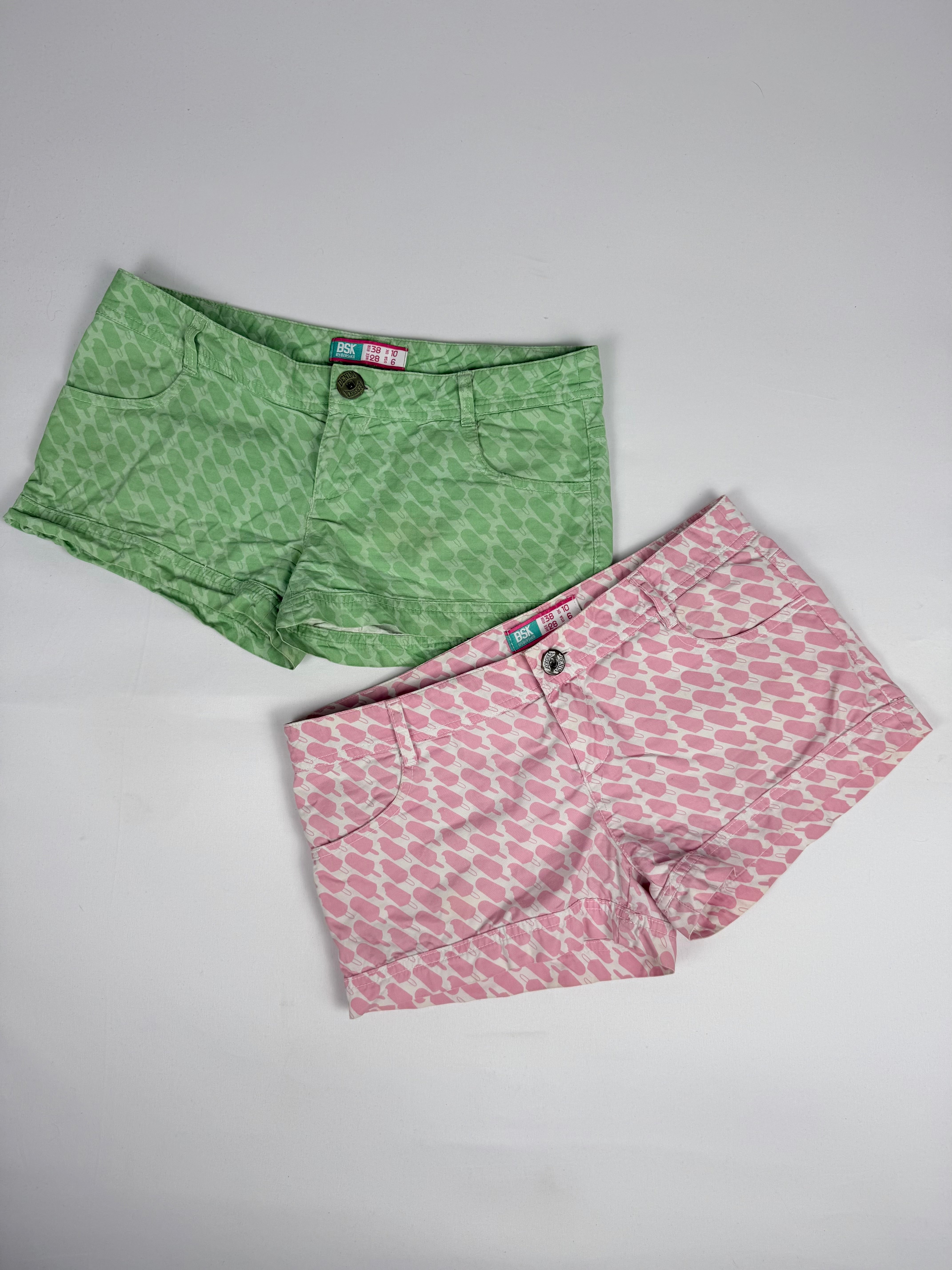 Ice cream print cotton low rise mini short (S)