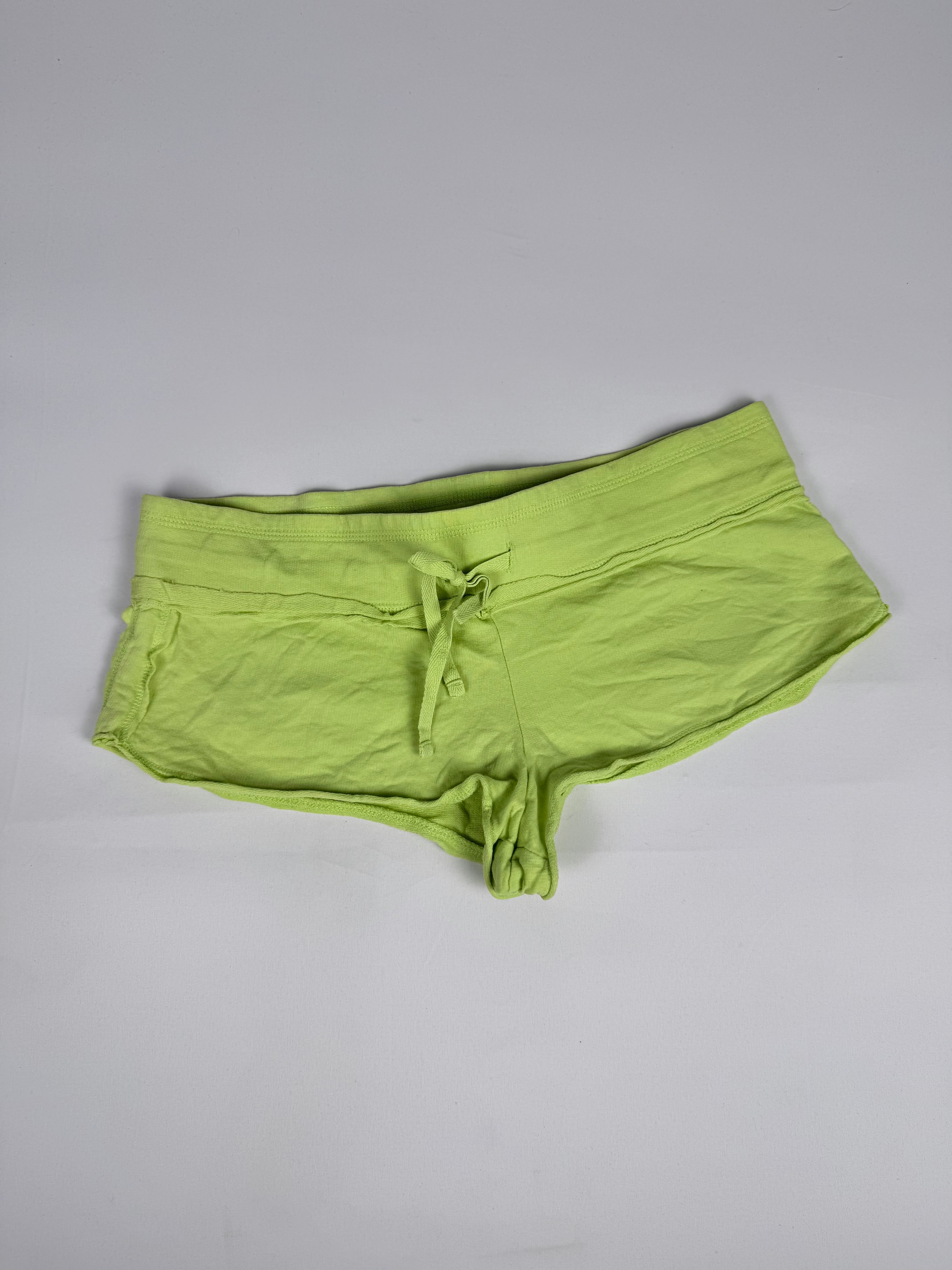 Green cotton activewear mini short (M)