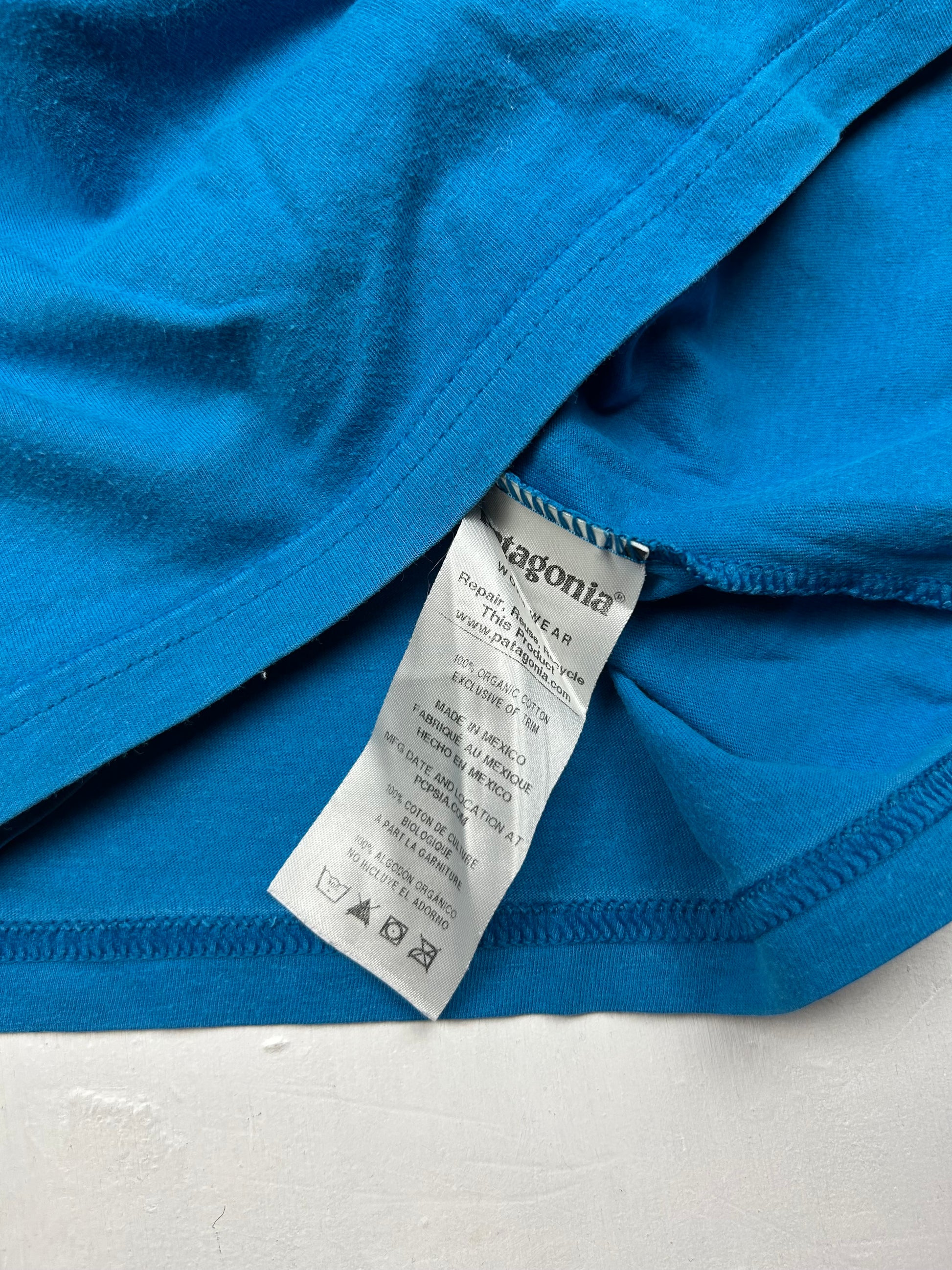Blue logo 100% cotton tee (S/M)