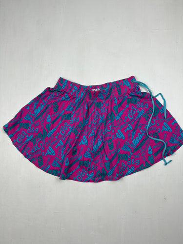 Purple low rise beachwear mini skirt (XS)
