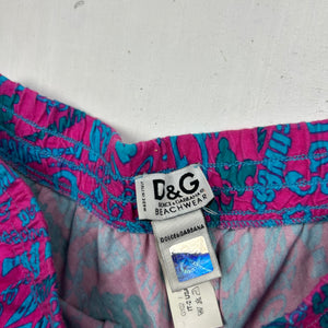 Purple low rise beachwear mini skirt (XS)